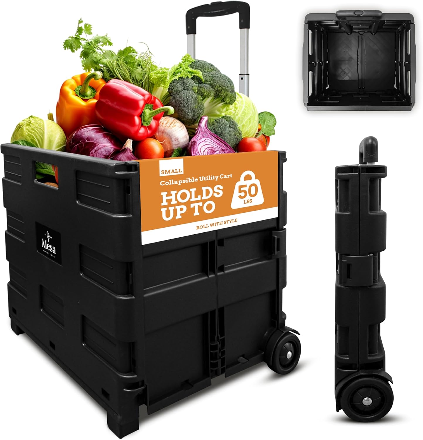 Inspired Living Ultra-Slim Rolling Utility Cart for Home Use