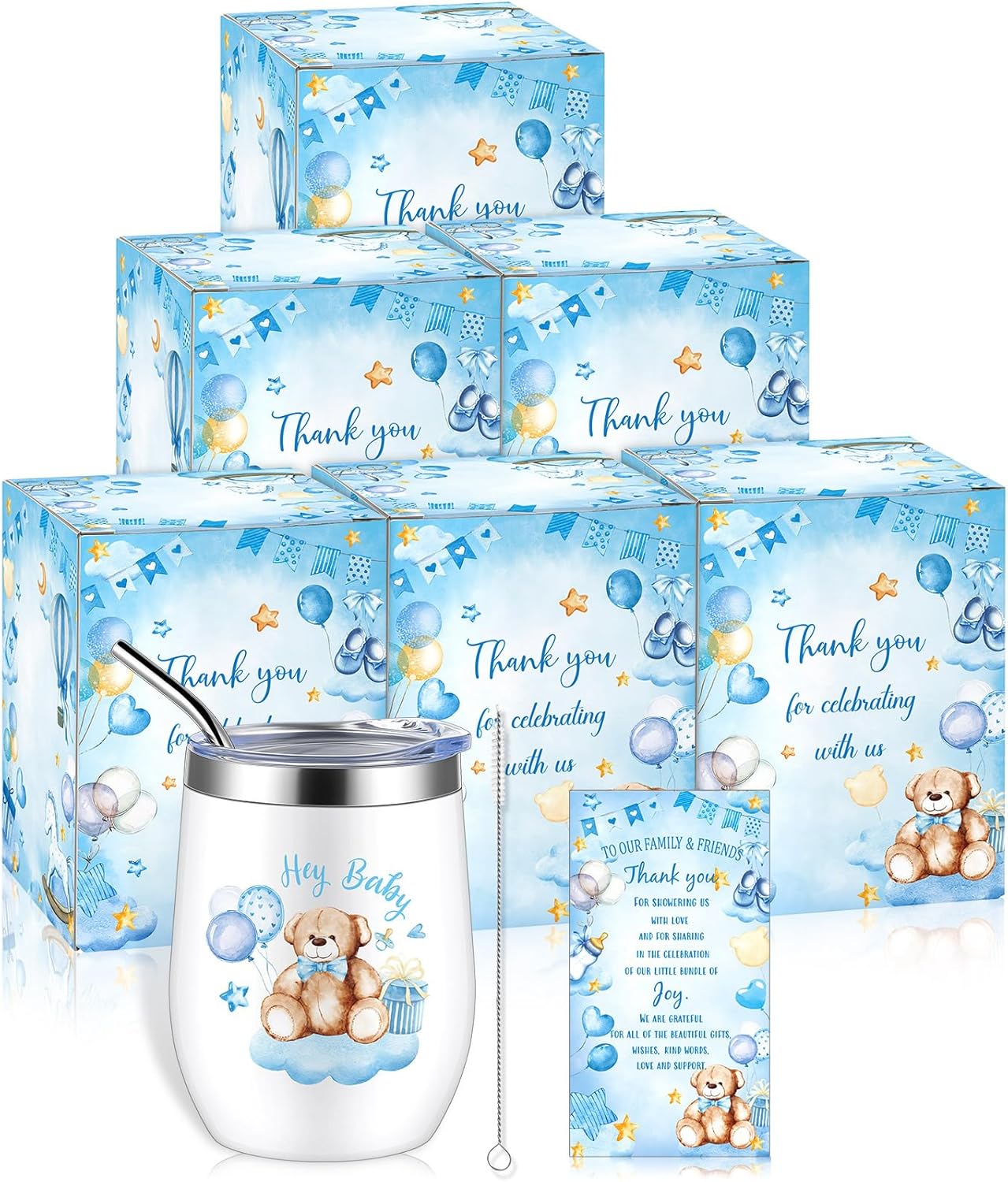 Hoolerry 6 Set Baby Shower Game Prizes with Insulated Tumblers