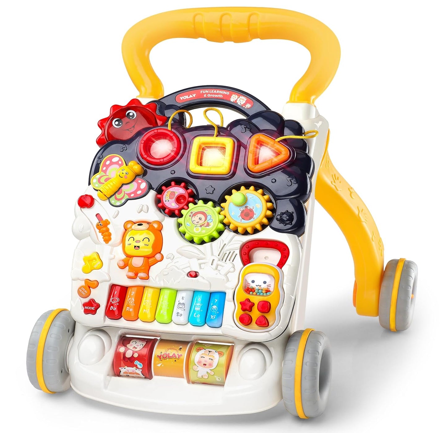 YOLAY Baby Walker Push with Wheels for Early Learning Fun