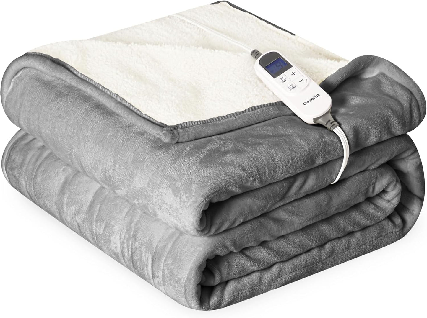 Cozorbt Electric Blanket 50x60 Soft Flannel & Sherpa Warmth