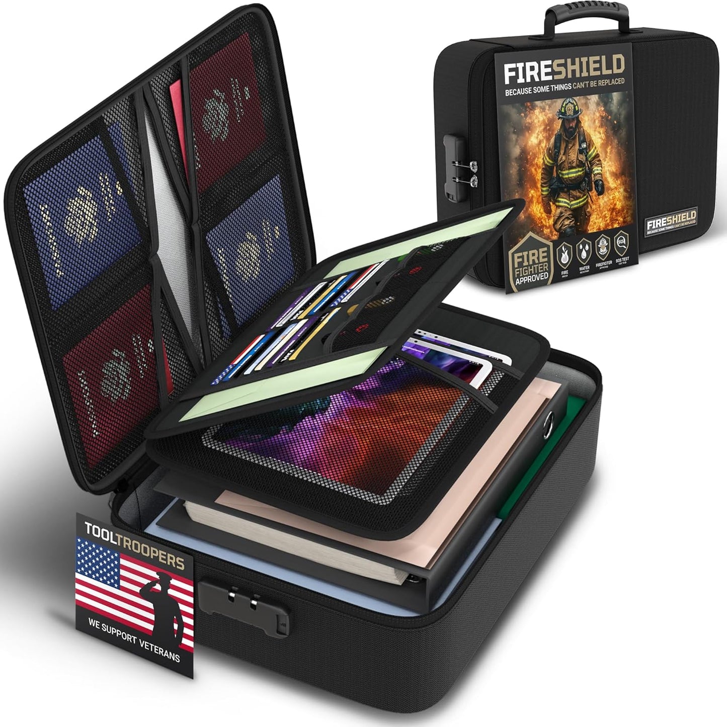 FIRESHIELD PRO 5200F Fireproof Document Box for Home & Office