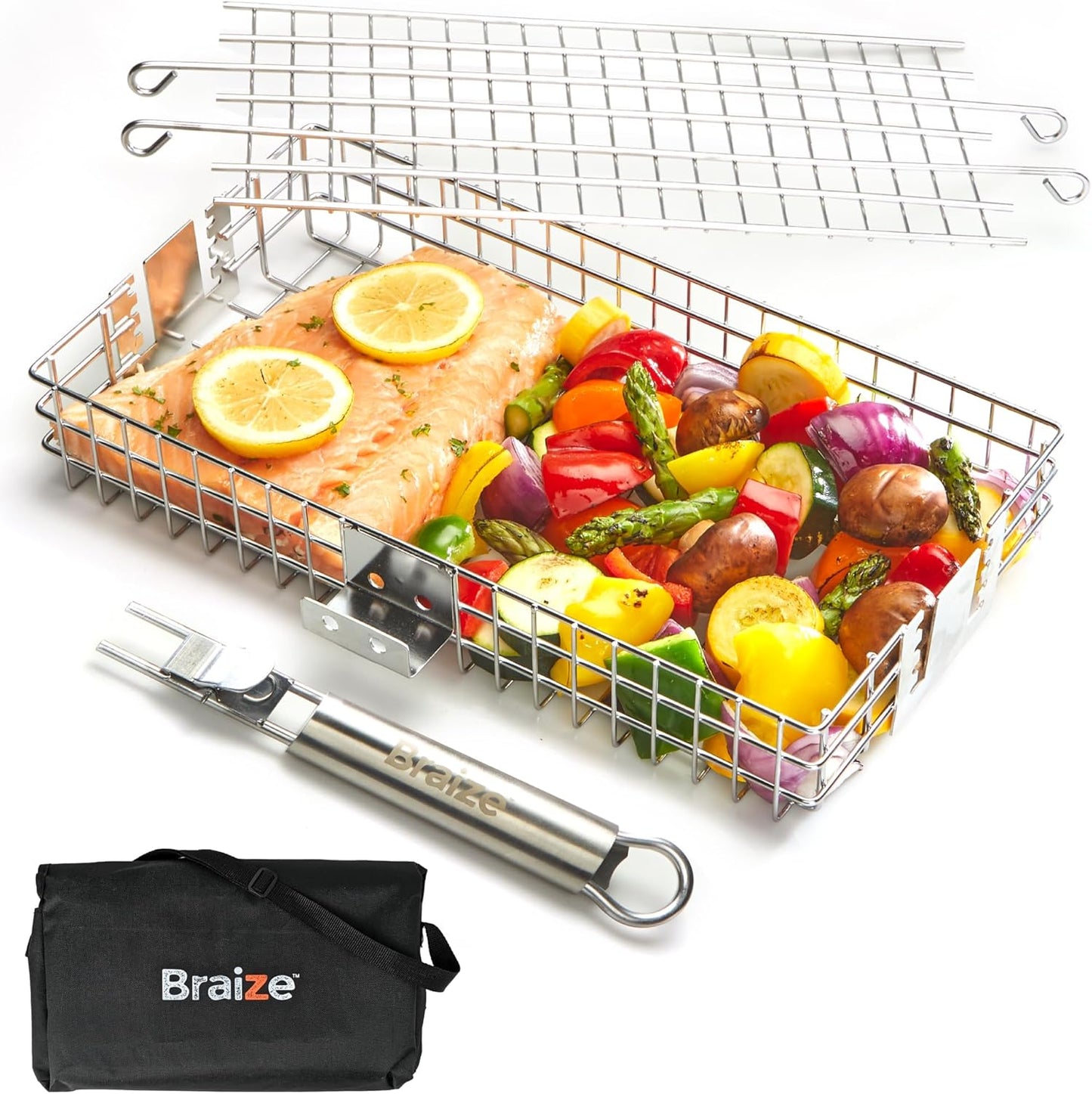 Adjustable Grill Basket with Removable Handle for BBQ Lovers