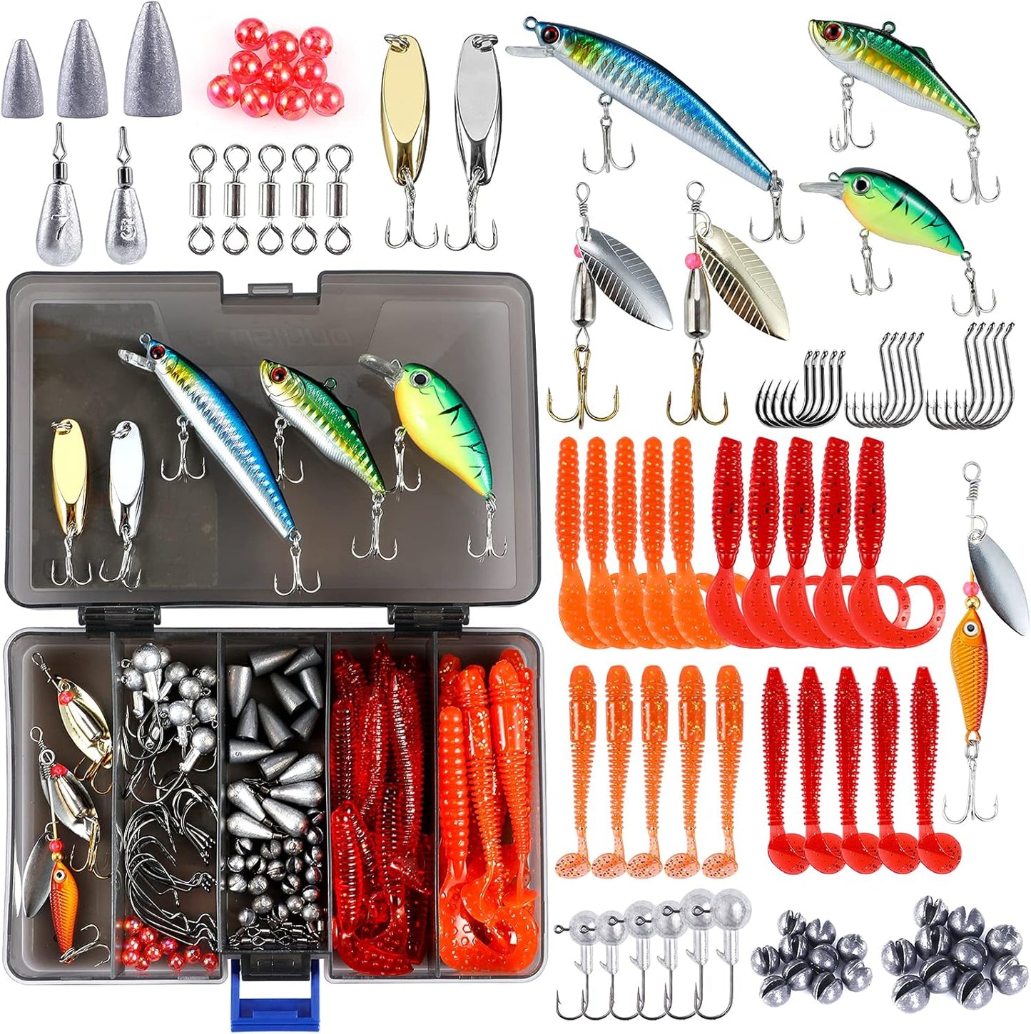 108pcs Fishing Tackle Kit - Bass to Bluegill Bliss!