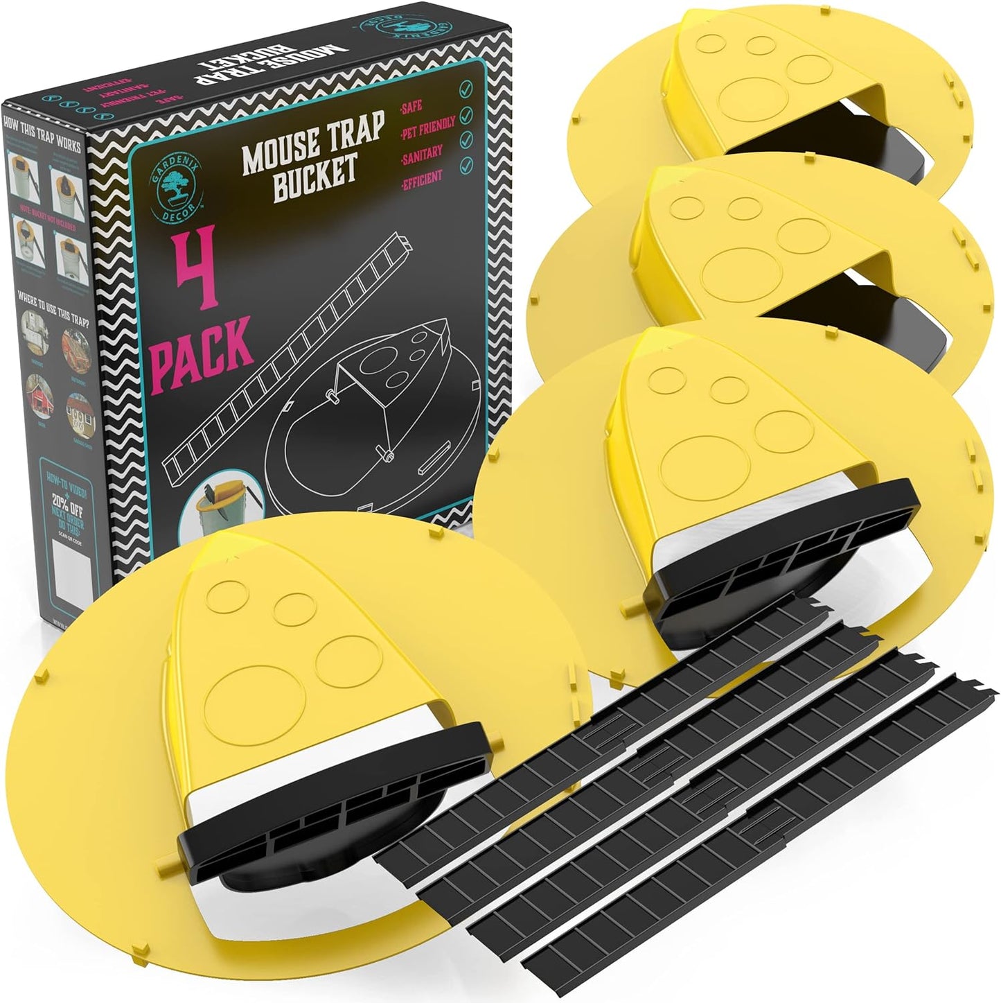 Automatic Reset Humane Mouse Traps - 4 Pack