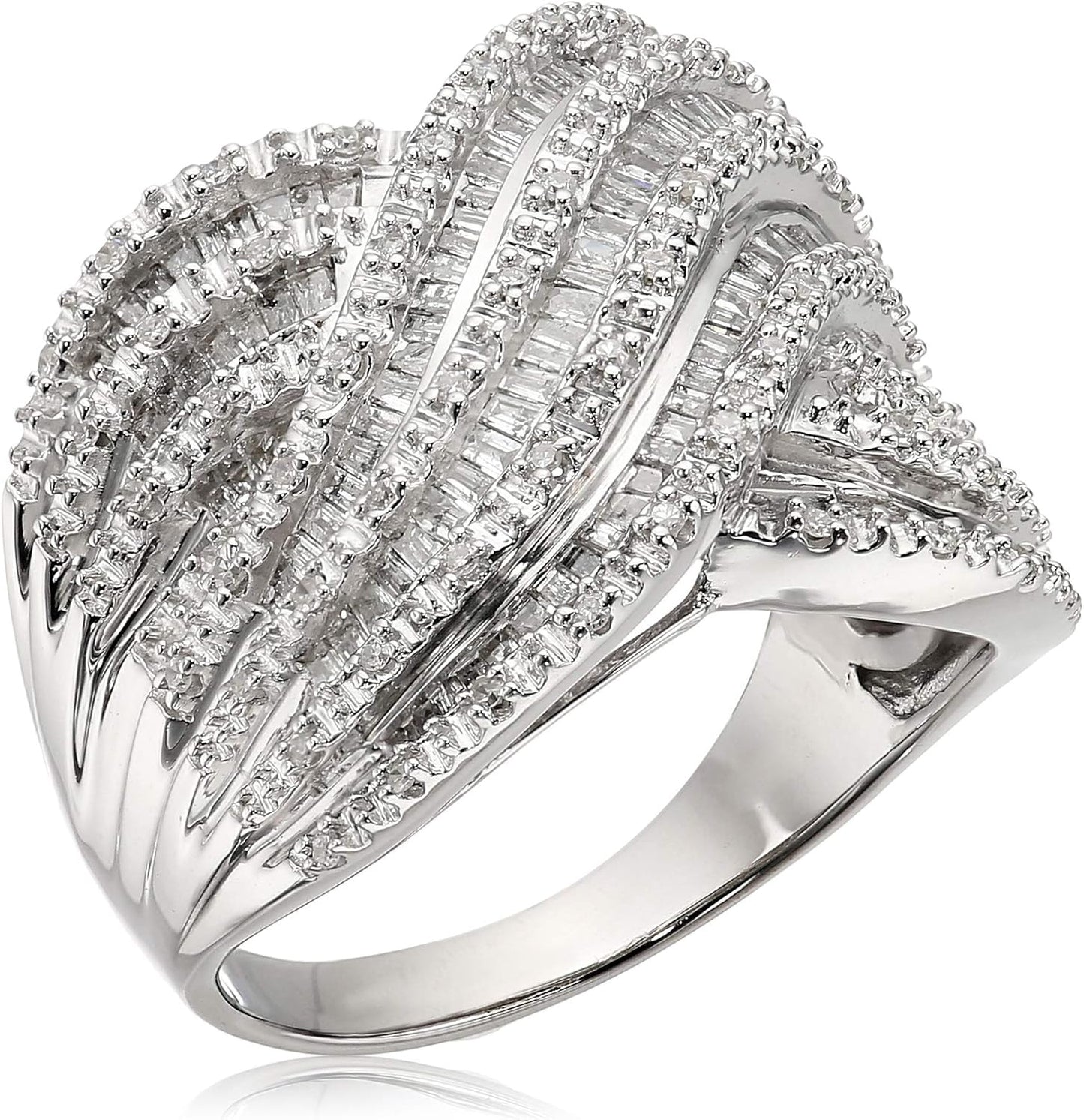 Stunning Sterling Silver Diamond Band Ring for Elegant Style
