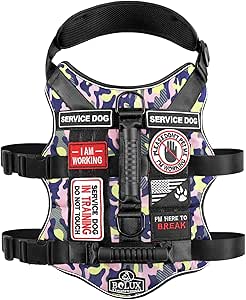 Bolux Tactical Dog Harness for Service Dogs with Control Handles
