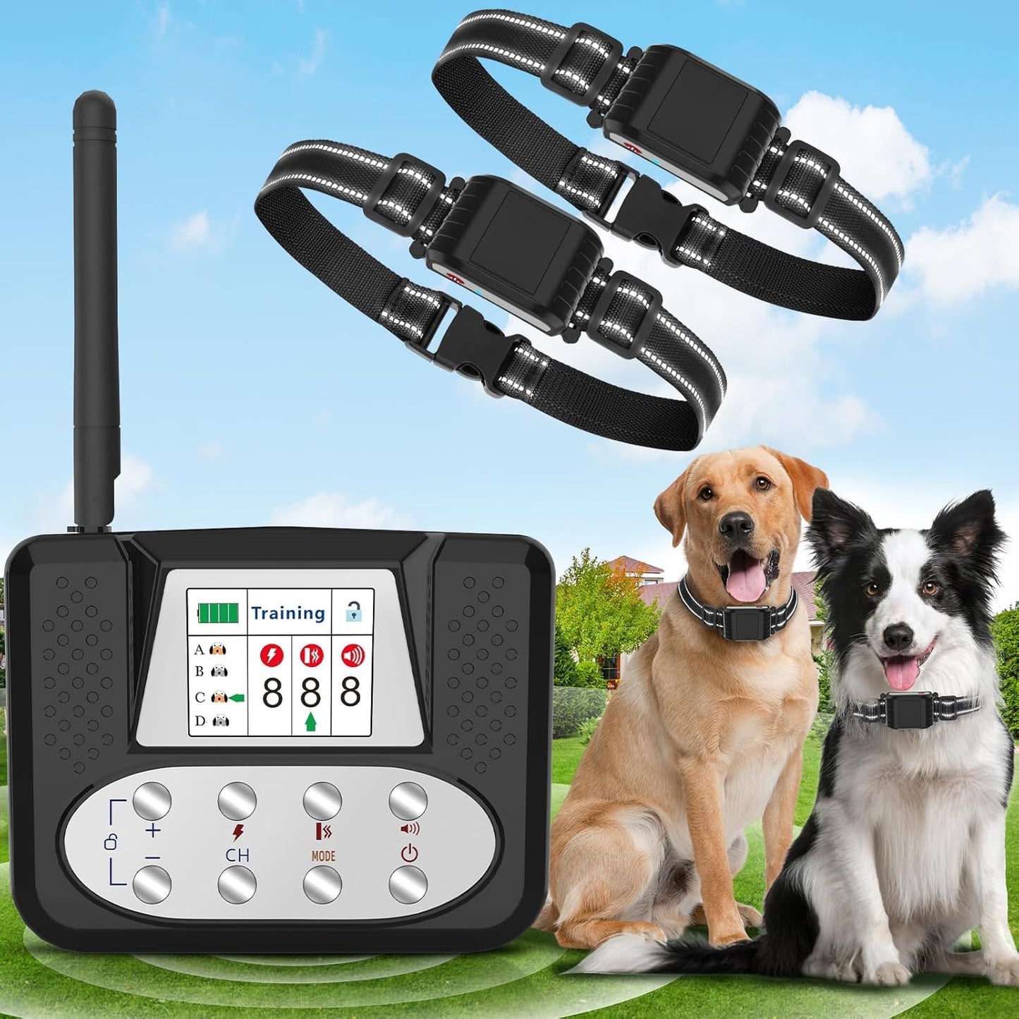 Wireless Dog Fence System with LCD Screen for Outdoor Use