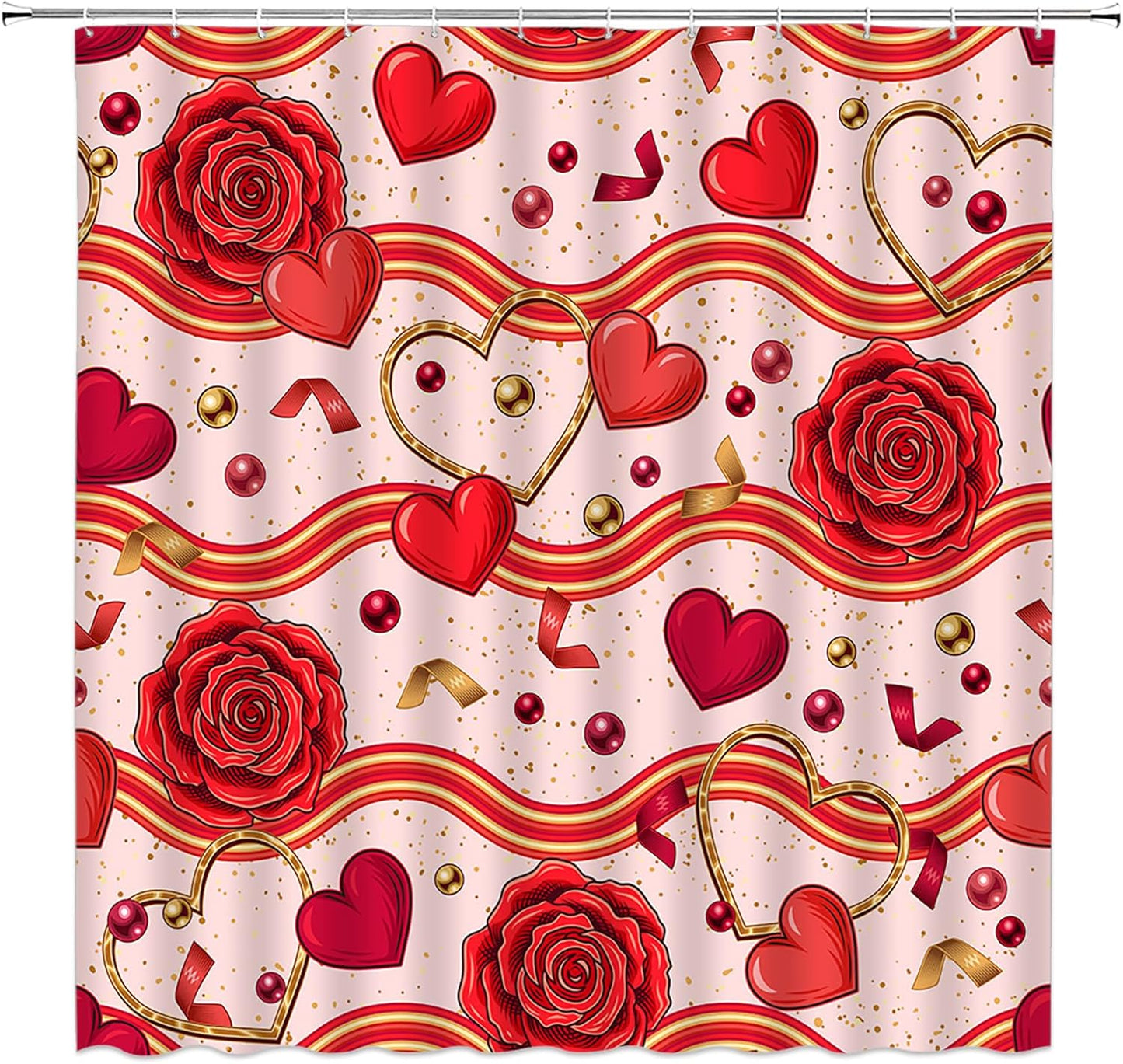 Romantic Red Rose Shower Curtain - Vintage Floral Beauty