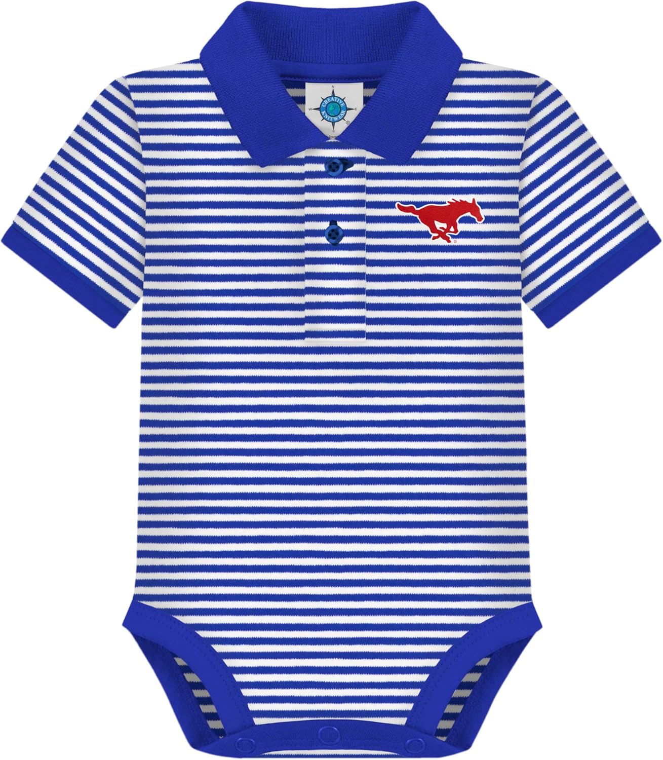 Creative Knitwear College Baby Striped Polo Bodysuit for Infants