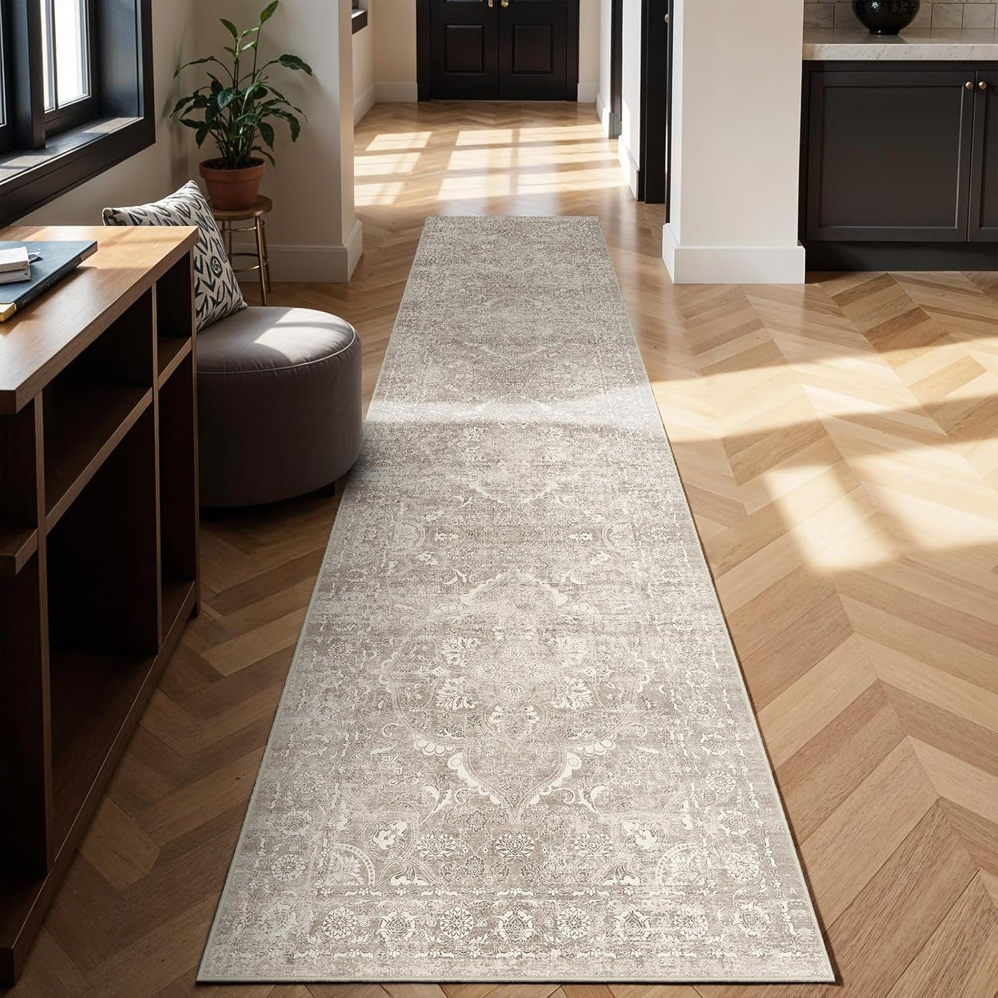 Washable 3x14 Runner Rug - Non-Slip Vintage Entryway Rug