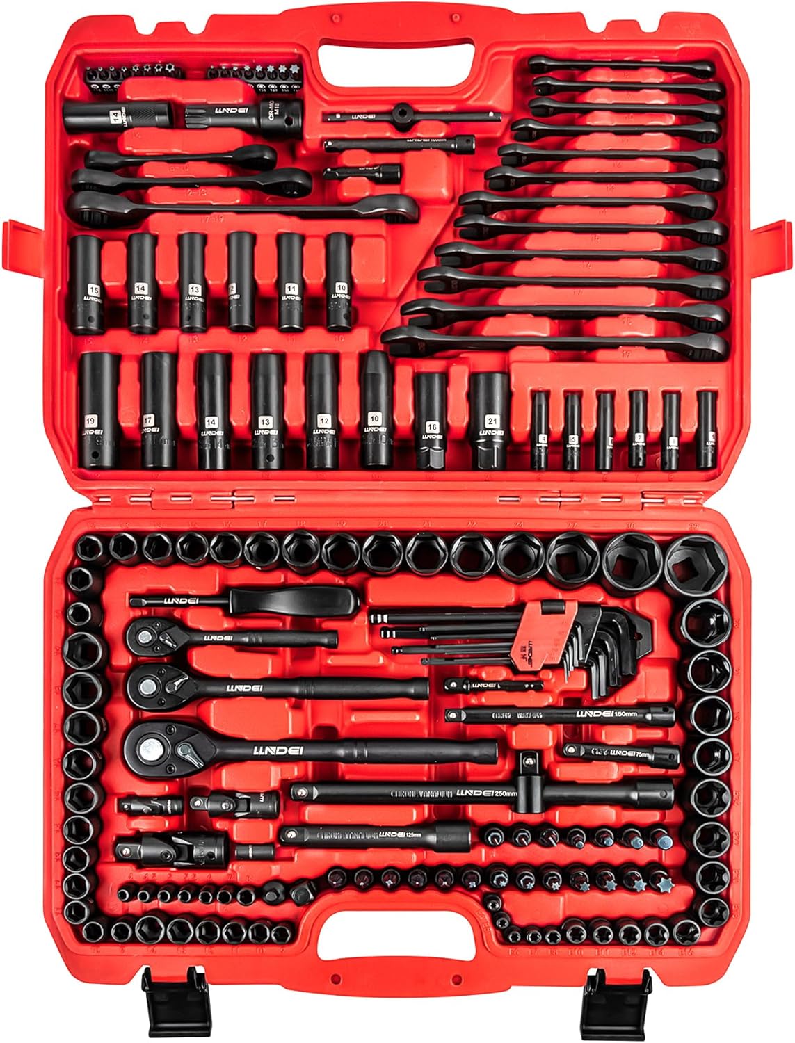 LLNDEI 160-Piece Mechanics Tool Set for Every Repair Need