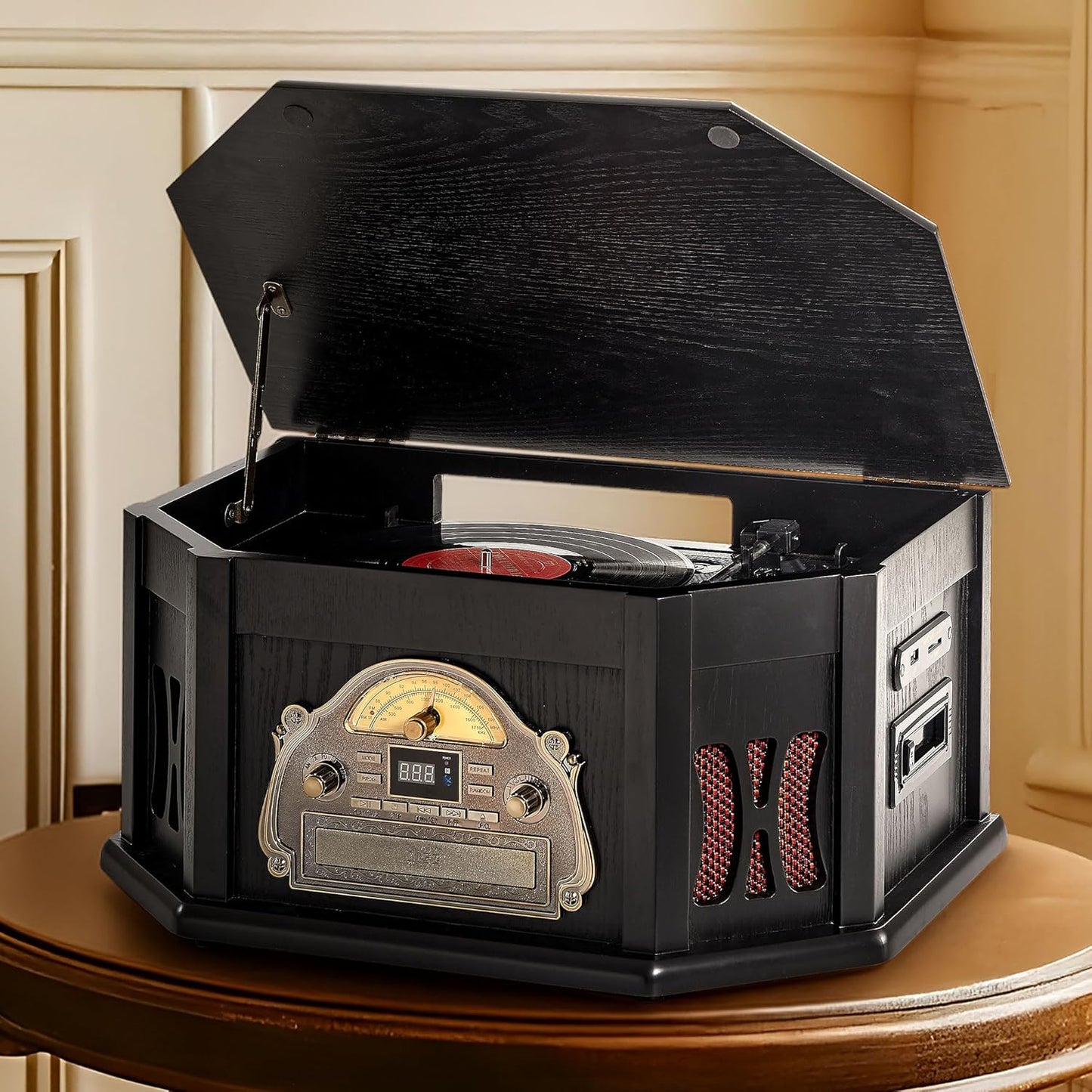 10-in-1 Multifunctional Turntable with Bluetooth and Speakers
