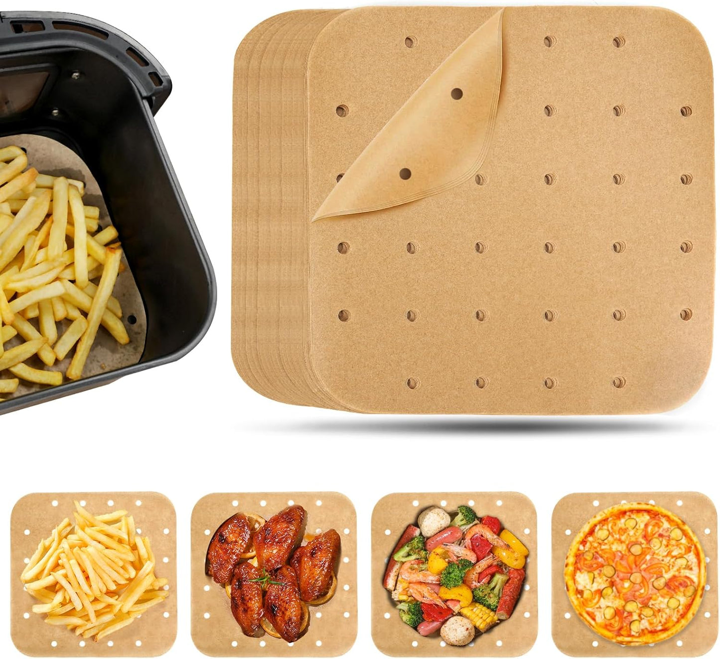 200 Disposable Air Fryer Liners - Easy Cooking Cleanup