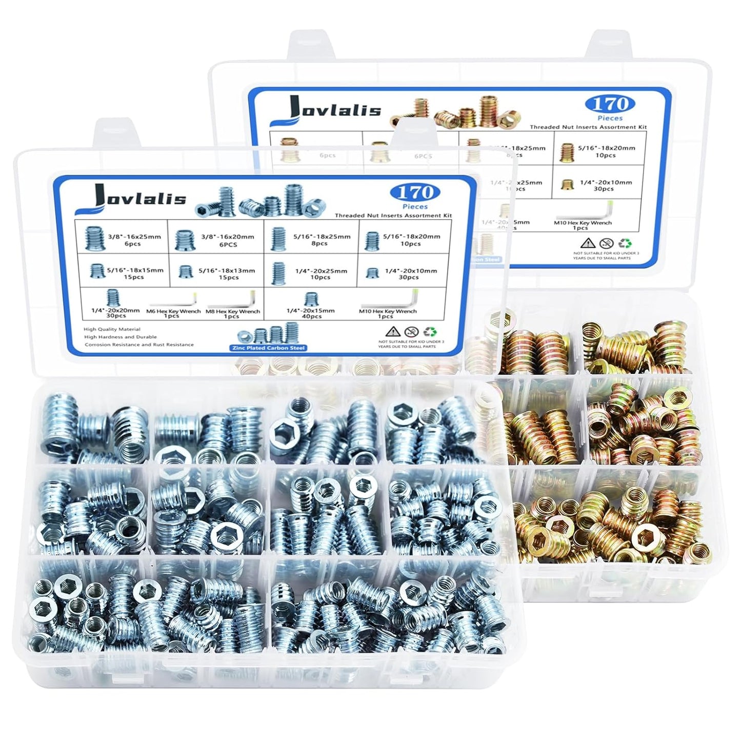340PCS Threaded Inserts Nuts Kit for Wood Furniture Repair