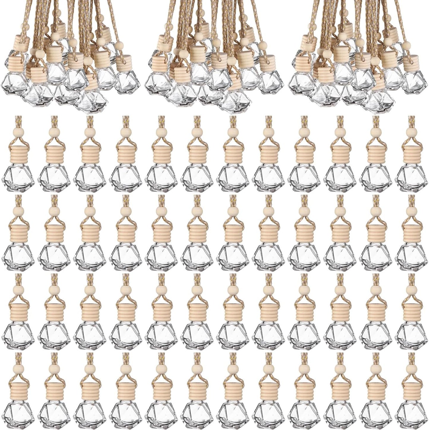 210pcs Clear Glass Car Air Freshener Diffuser Set