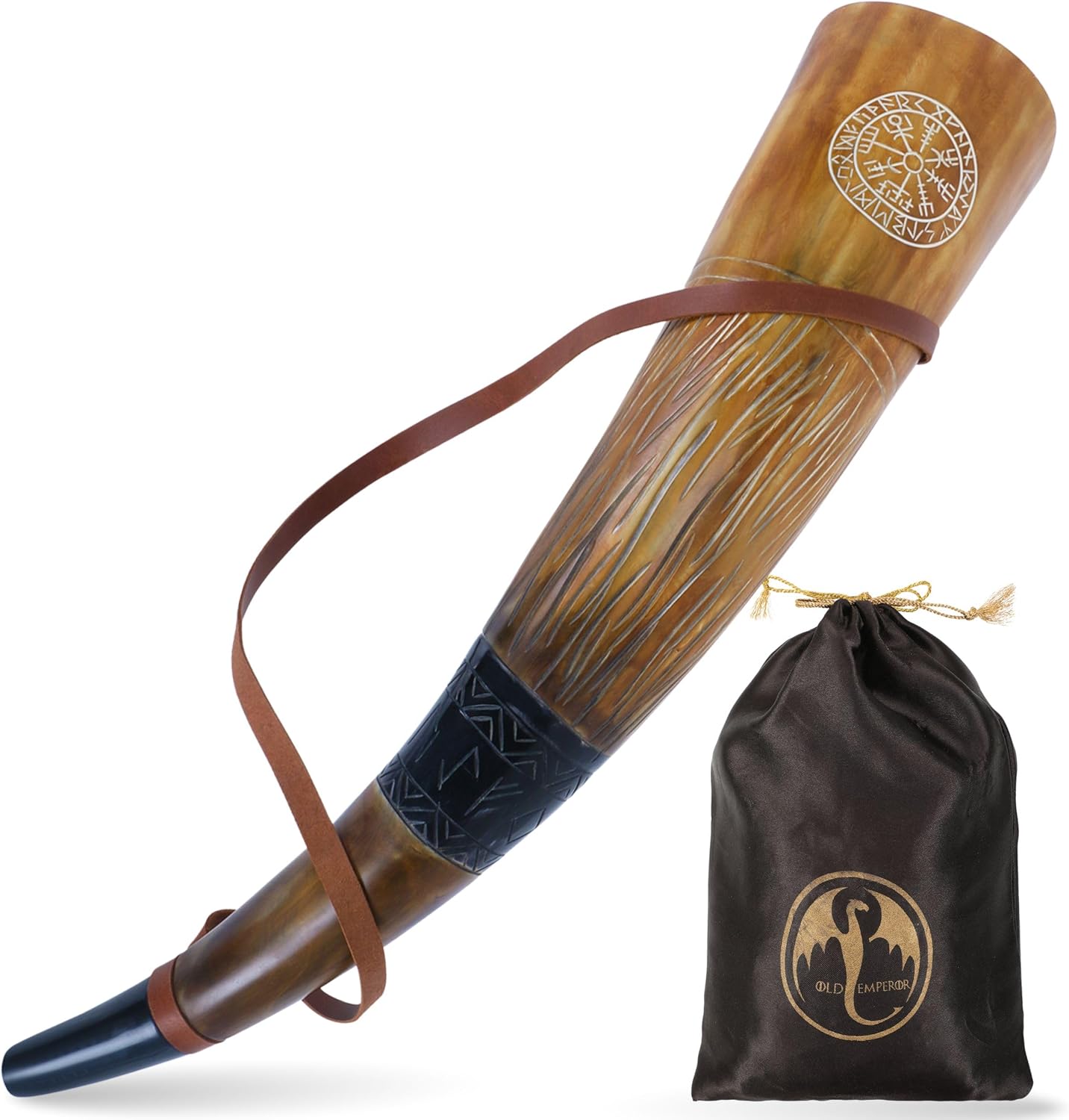 Viking War Blowing Horn - 18Inch Genuine Ox Battle Trumpet