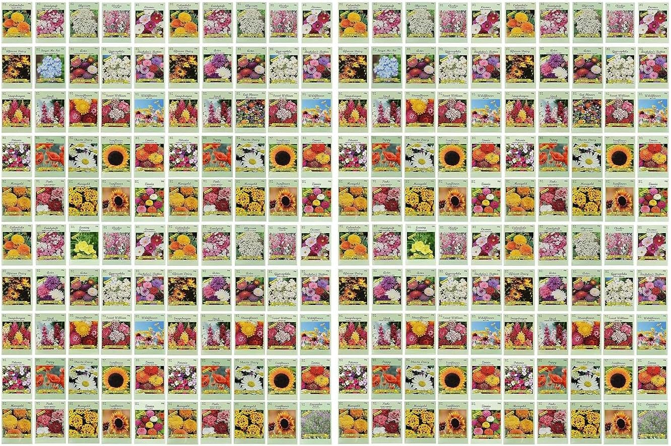 Black Duck Brand Set of 200 Flower Seed Packets for Gardeners