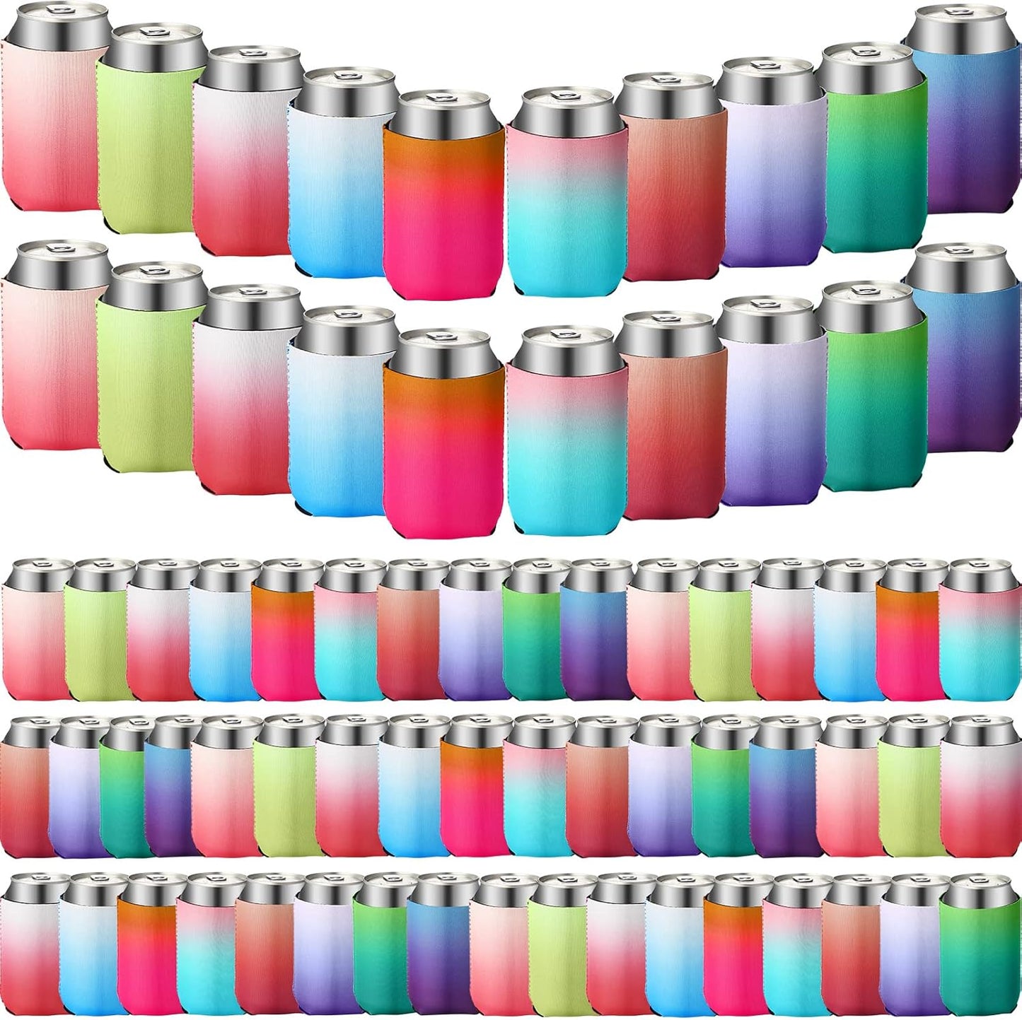 Chengu 100 Pack Blank Beer Can Cooler Sleeves for Parties
