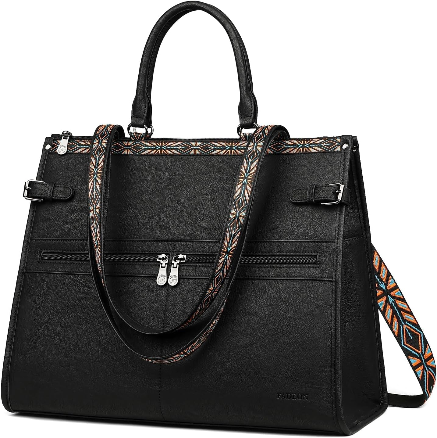 FADEON Laptop Bag for Women: Stylish PU Leather Tote Backpack