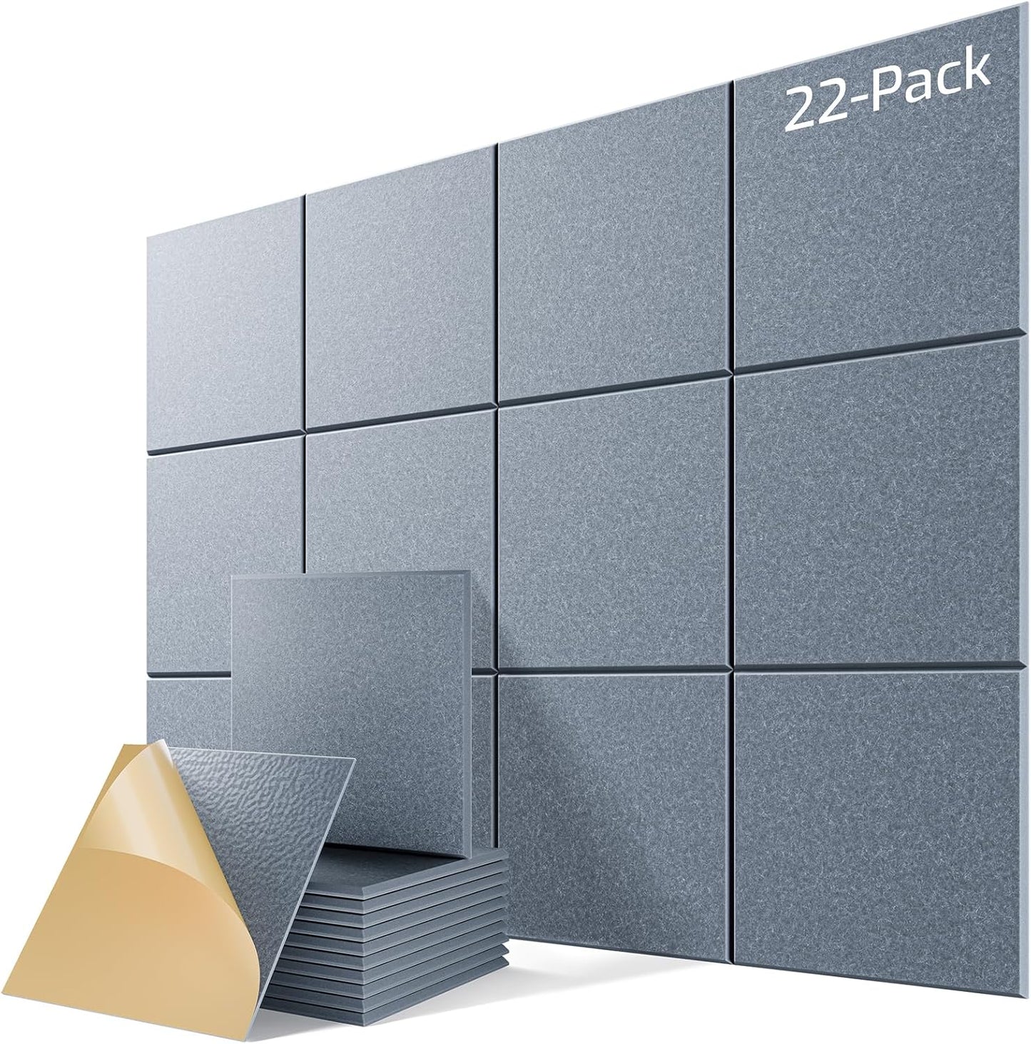 22 Pack Self-Adhesive Acoustic Panels for Soundproofing Needs