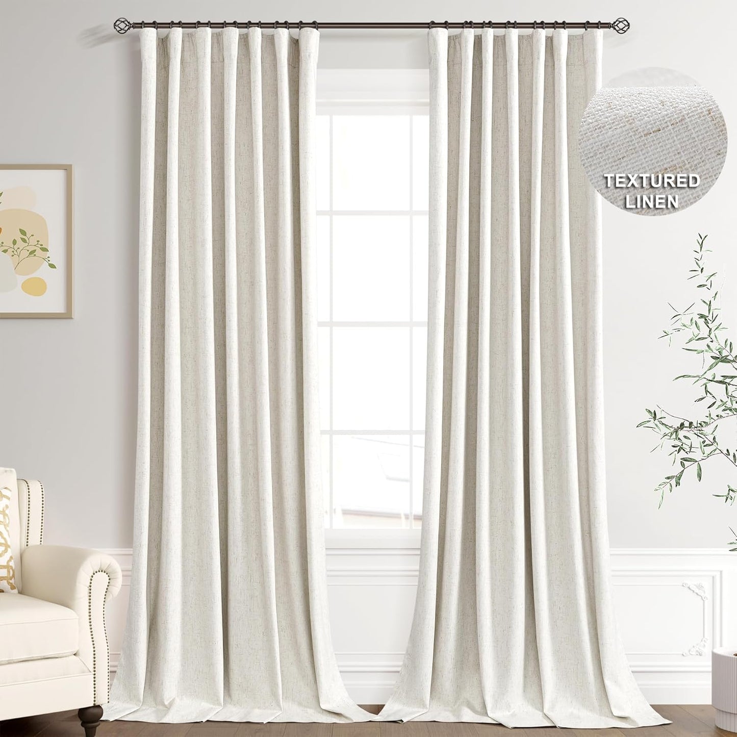 100% Blackout Linen Curtains for Elegant Home Decor