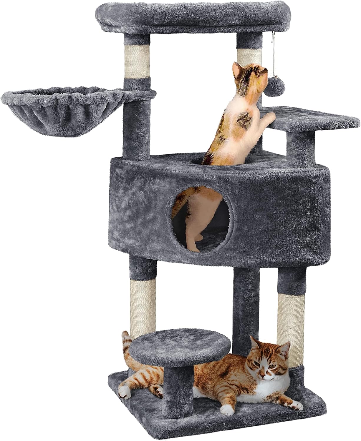 Yaheetech 46in Cat Tree with Spacious Condos and Plush Perch