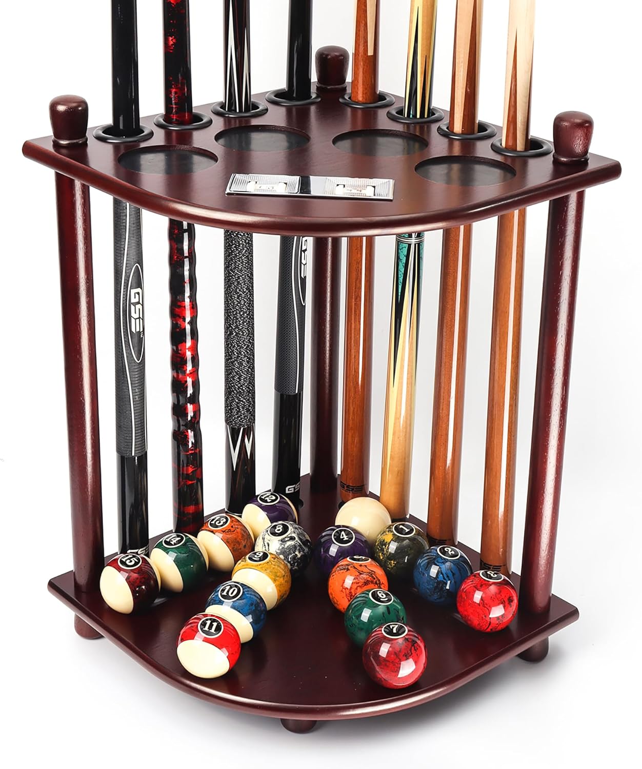 Corner-Style Floor Stand Billiard Pool Cue Racks with Score Counters