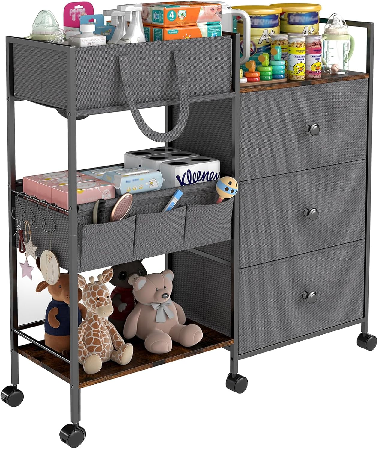 3-Tier Baby Diaper Caddy Organizer for Nursery Storage Needs