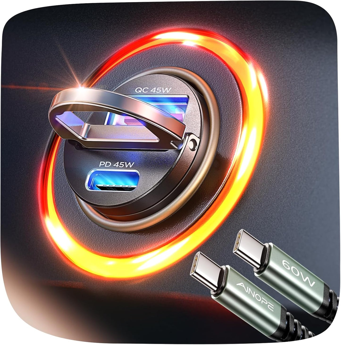 AINOPE 90W Fast Car Charger for Lightning-Speed Charging