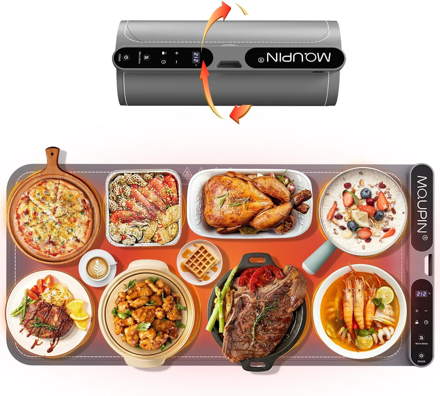 Extra Large Food Warming Mat with 7 Temp Settings for Gatherings