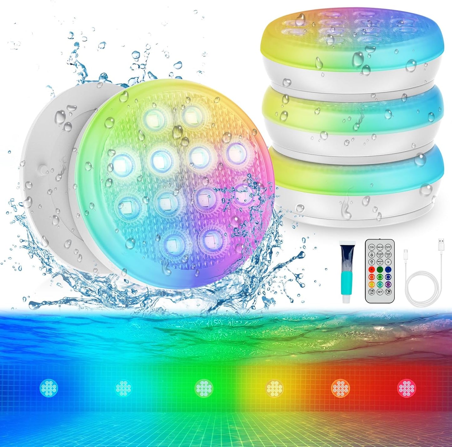 Upgraded Rechargeable Submersible Pool Lights for All Occasions