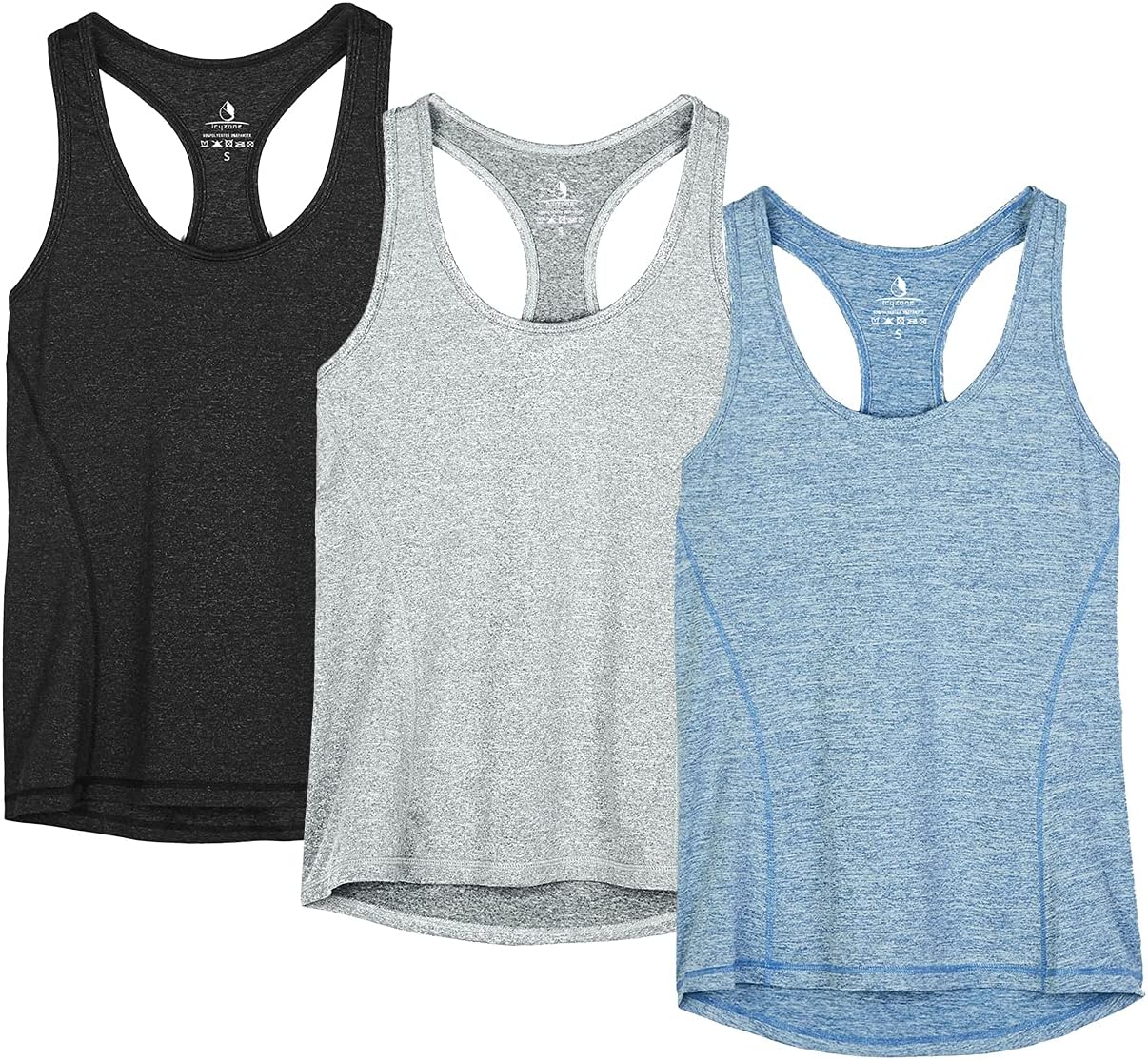 Icyzone Women's 3-Pack Racerback Tank Tops - Stay Cool During Workouts!