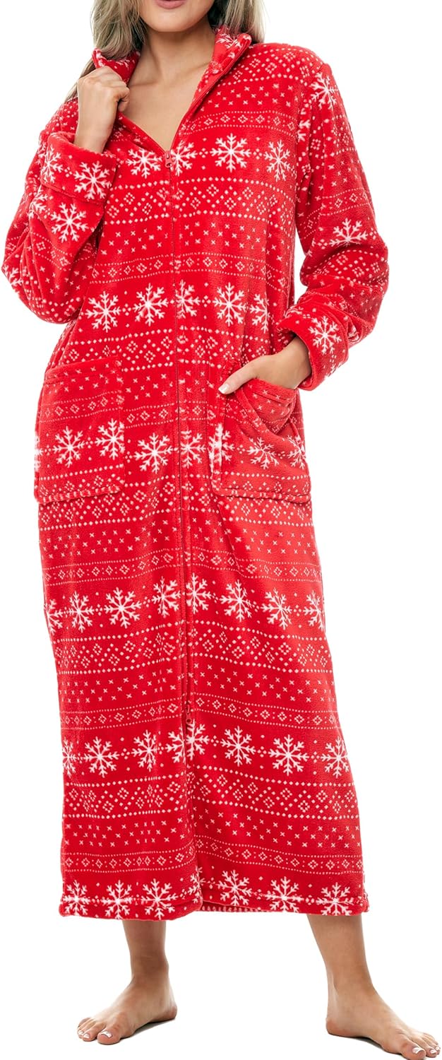 Plush Zipper Robes for Plus Size Women by Alexander Del Rossa