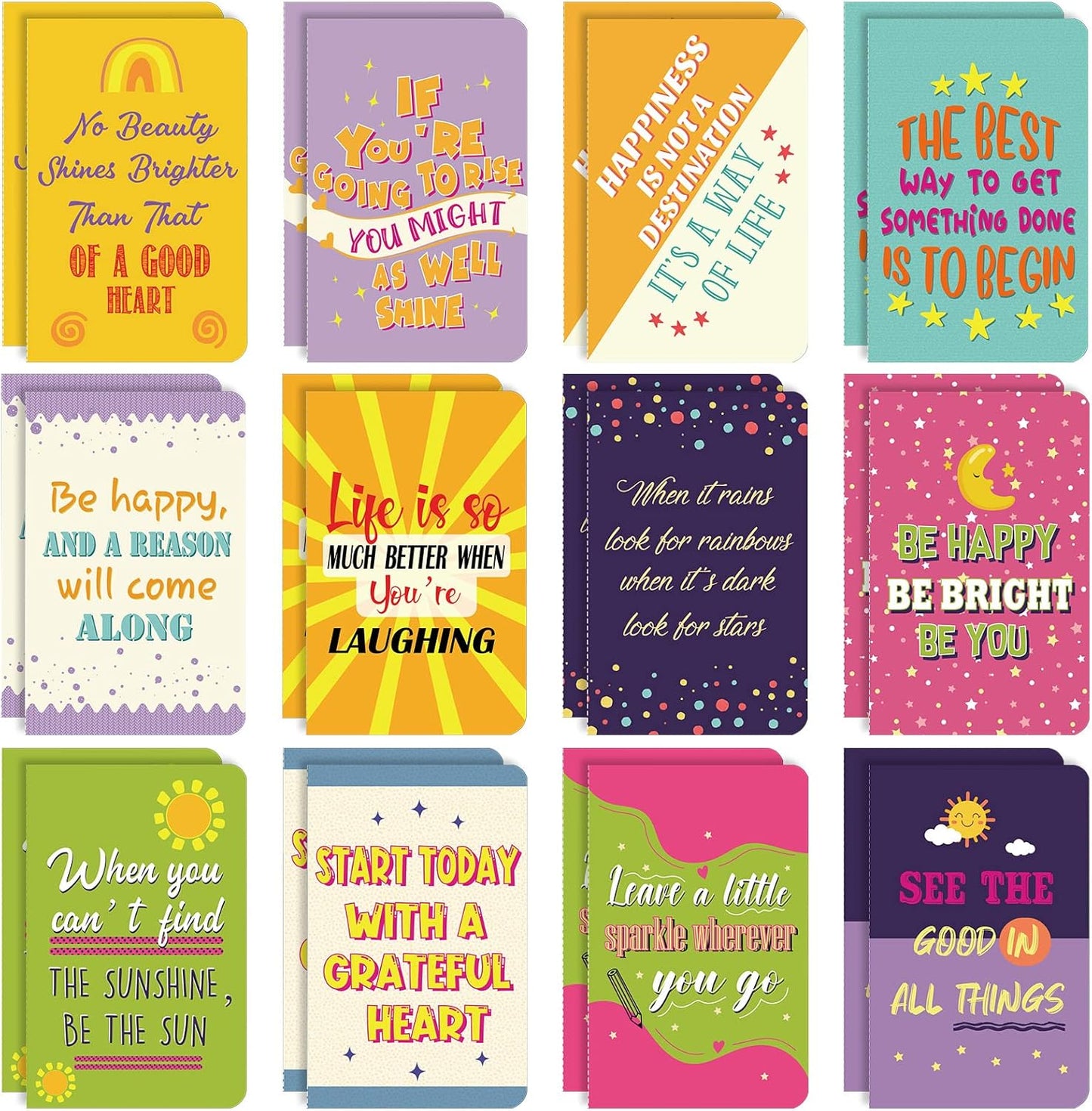 24 Mini Colorful Notebooks: Funny Motivational Journals