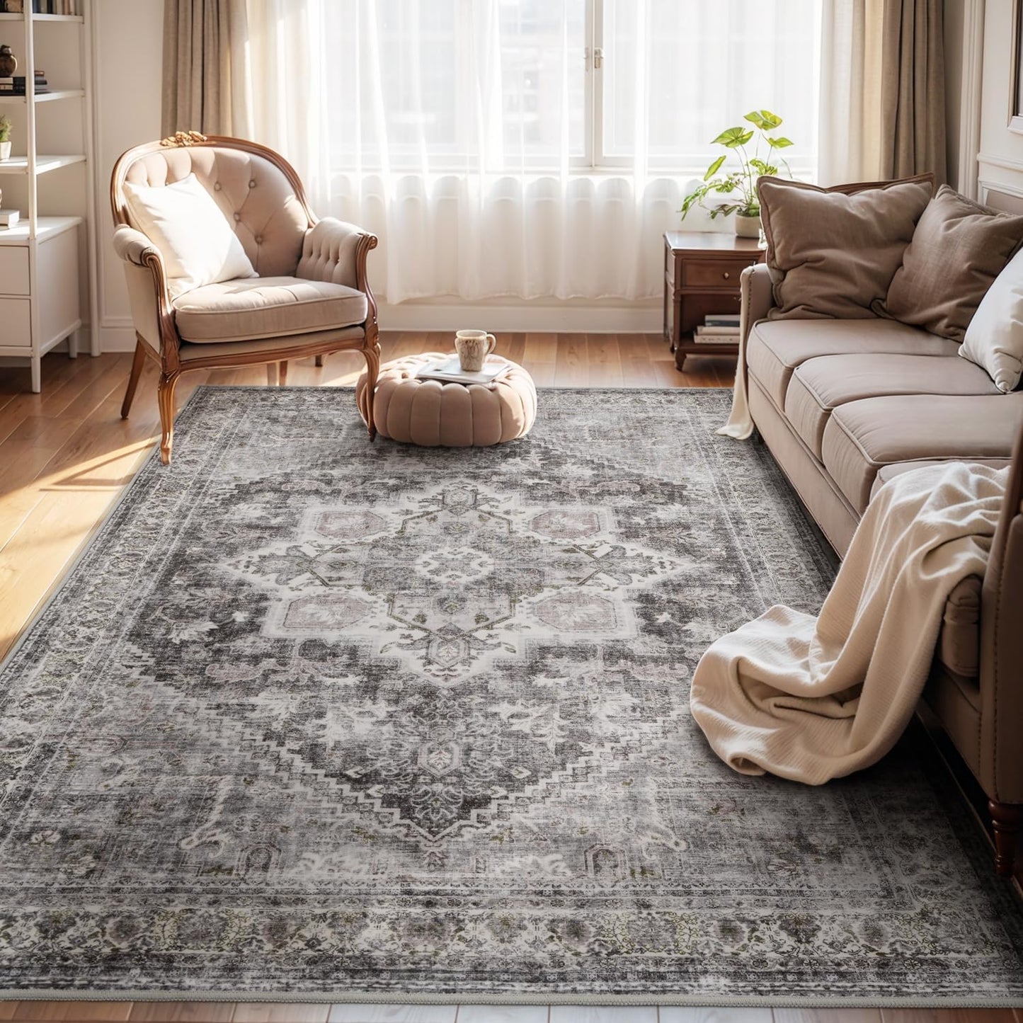 9x12 Area Rugs for Living Room - Vintage Non Slip Soft Rug