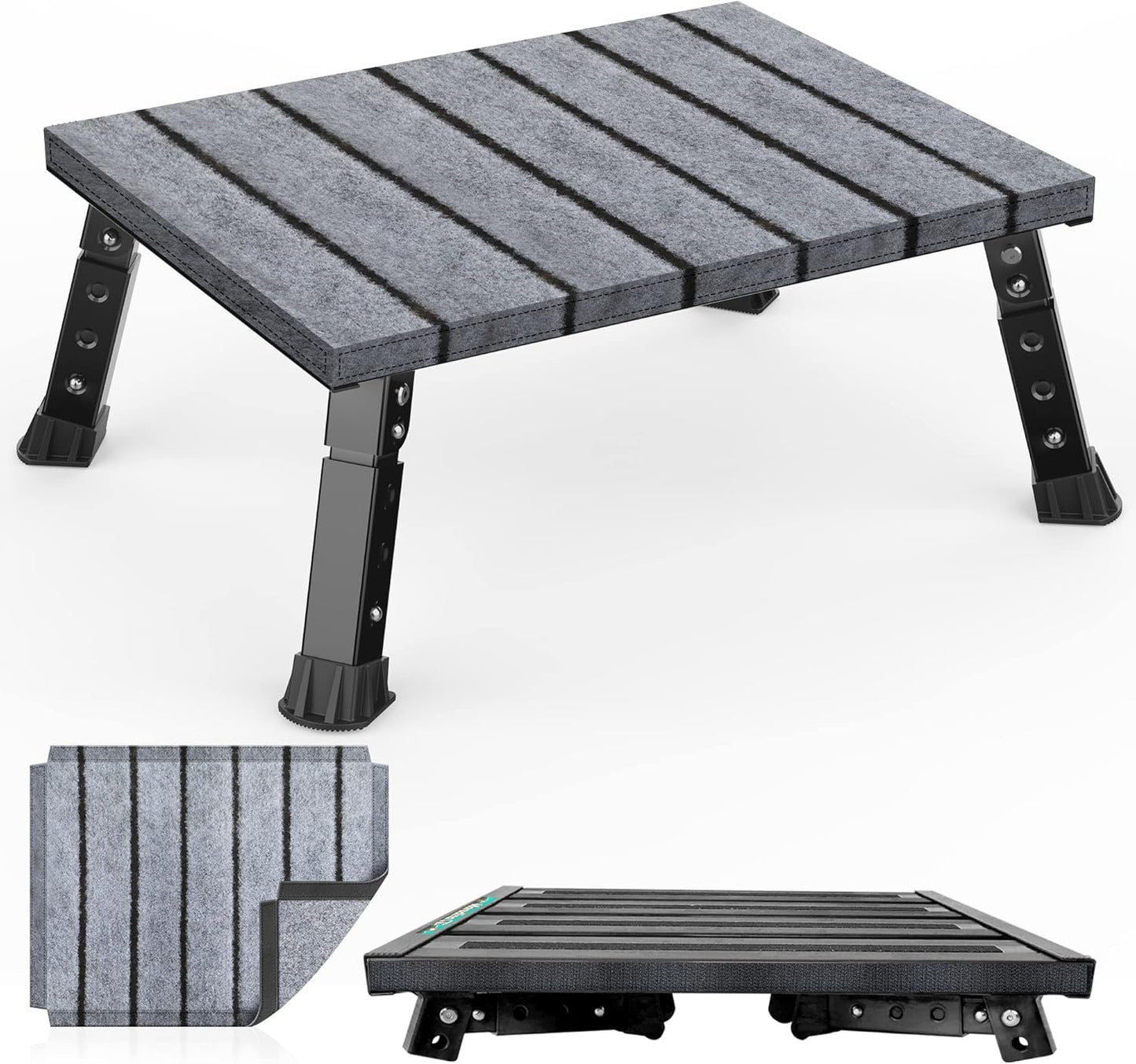 Large Platform RV Step with Adjustable Height and Anti-Slip Design