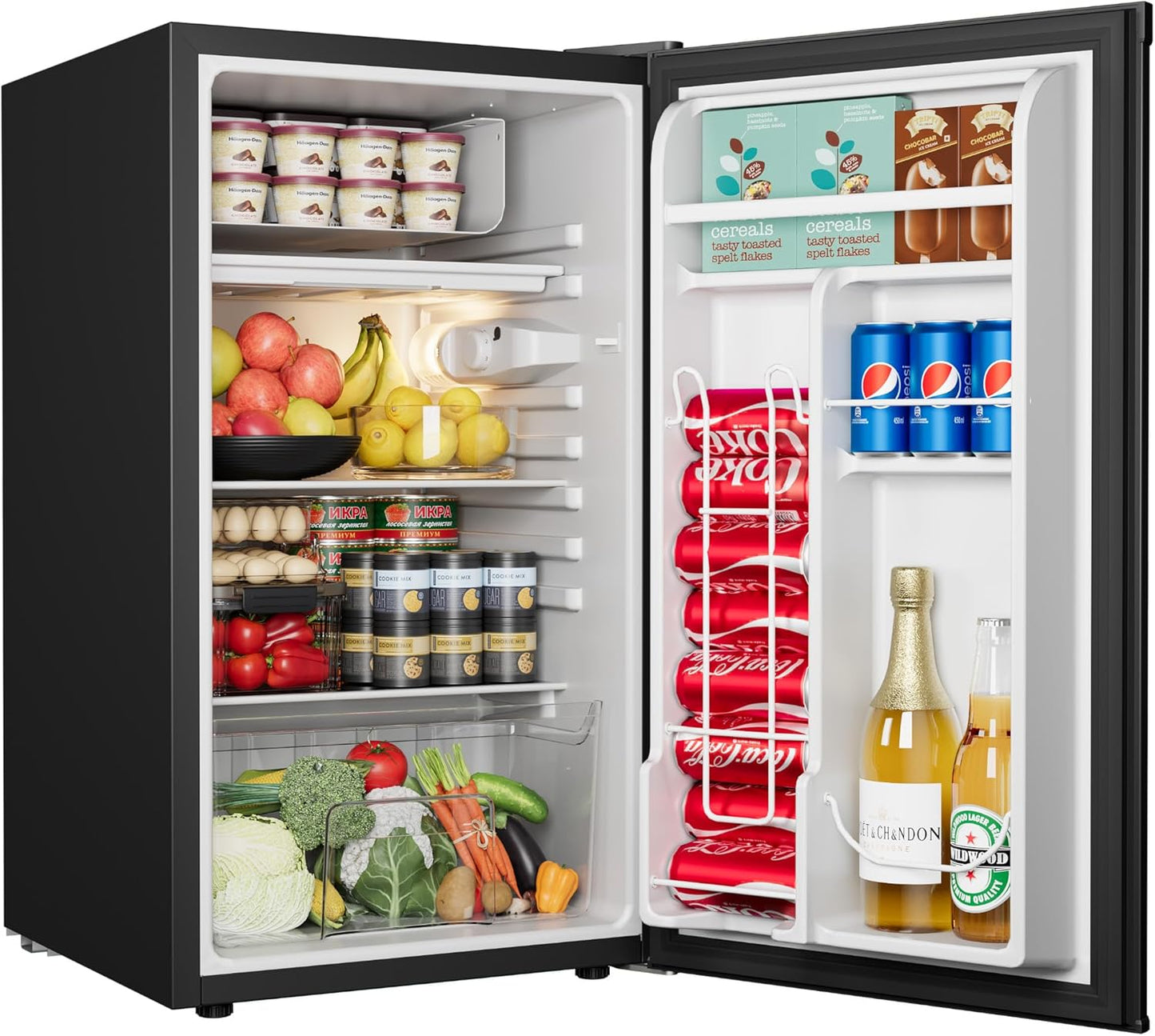 EUHOMY 3.1 Cu.Ft Mini Fridge with Freezer for Any Space