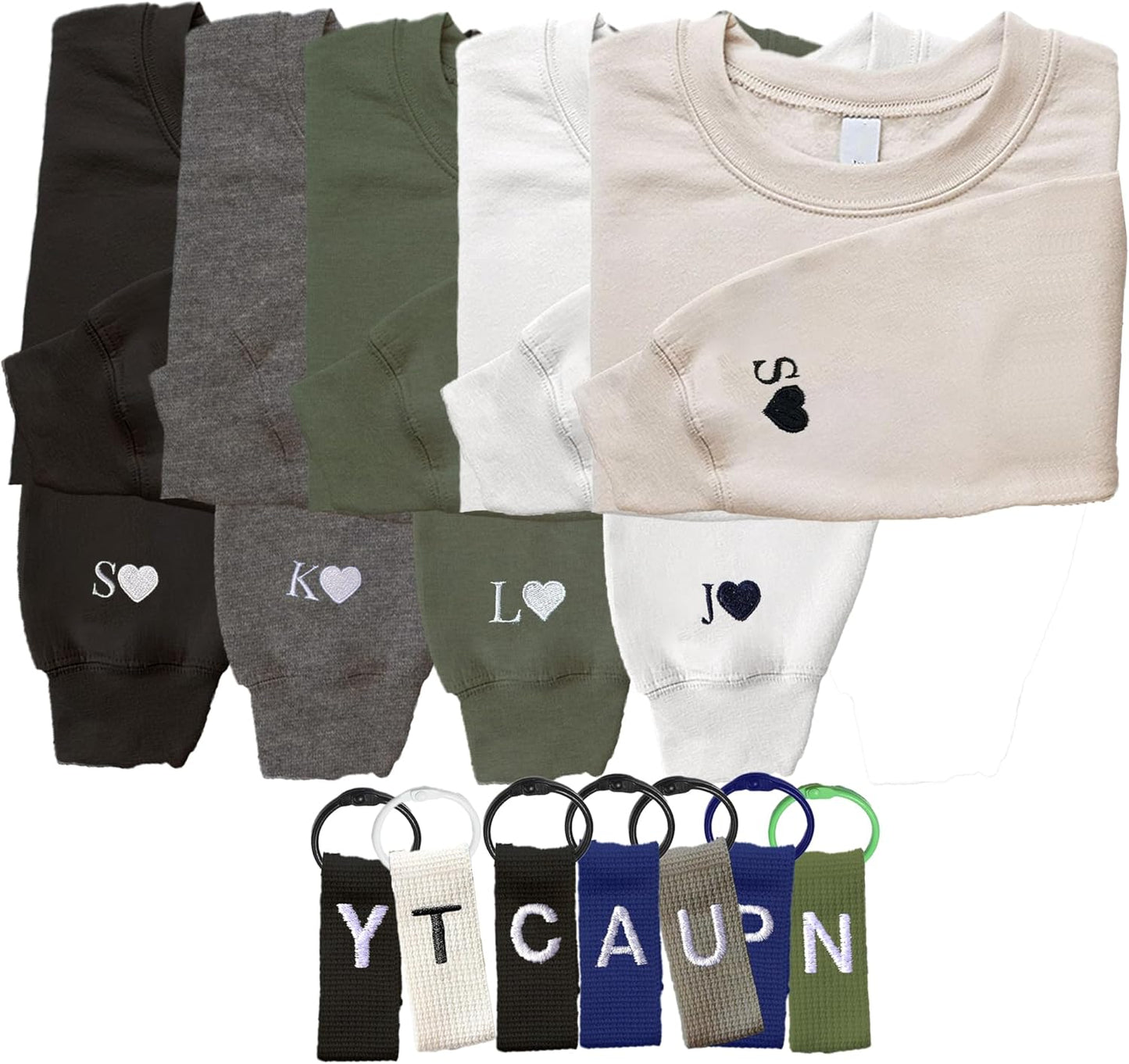 Personalized Initial Heart Sweatshirt - GODMERCH
