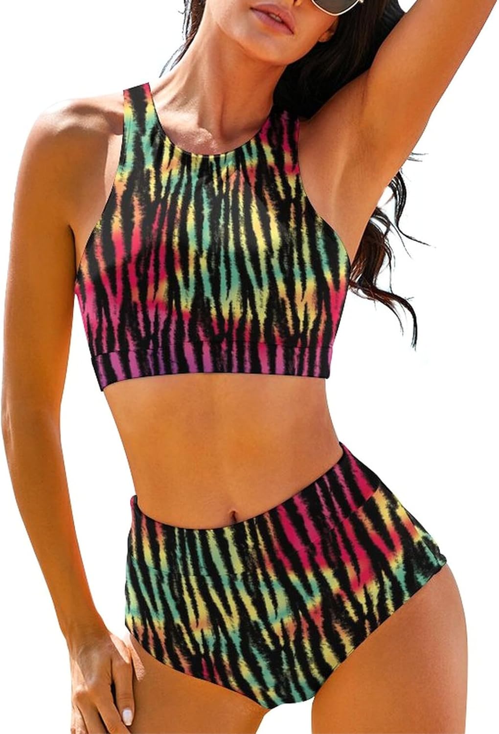 High Waisted Bikini Sets for Women with Racerback Design