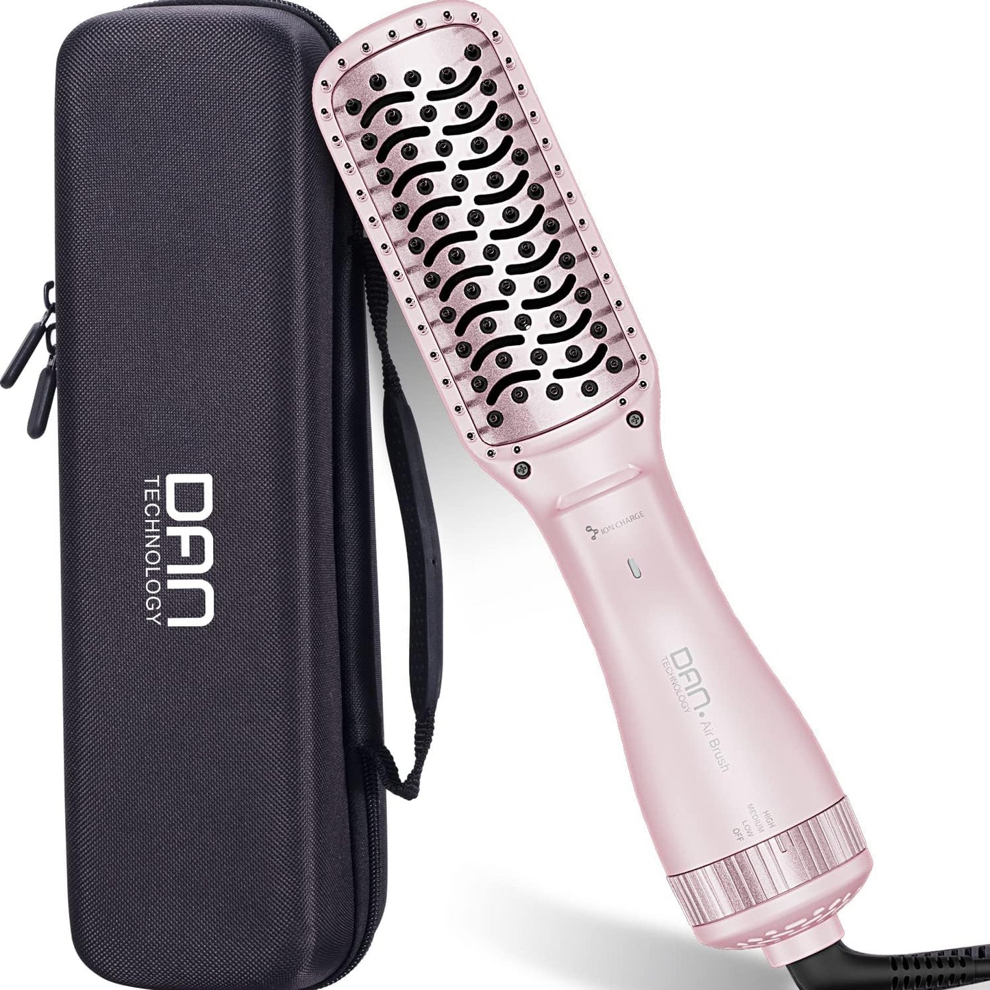 DAN Hair Dryer & Styler, 3-in-1 Negative Ion Brush - Pink