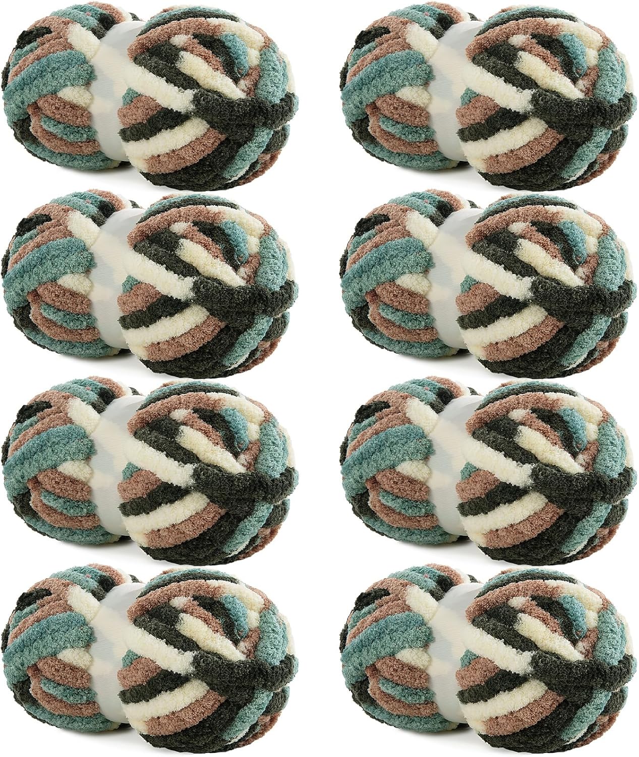 Hombys Chunky Yarn for Crocheting & Knitting - 8 Pack