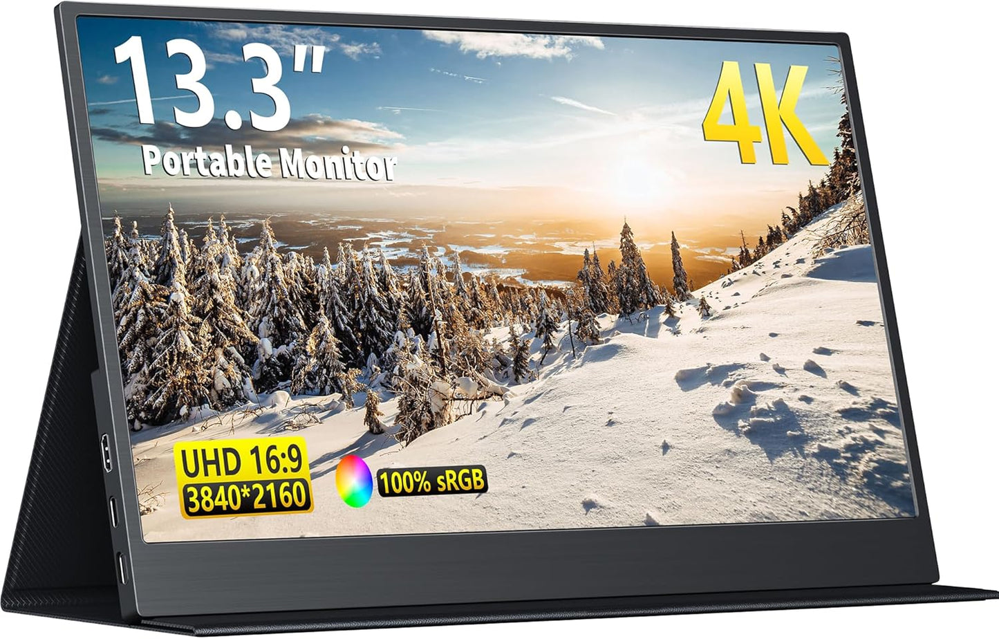 Ultra HD Portable Gaming Monitor - Dual USB C HDMI, Built-in Speakers