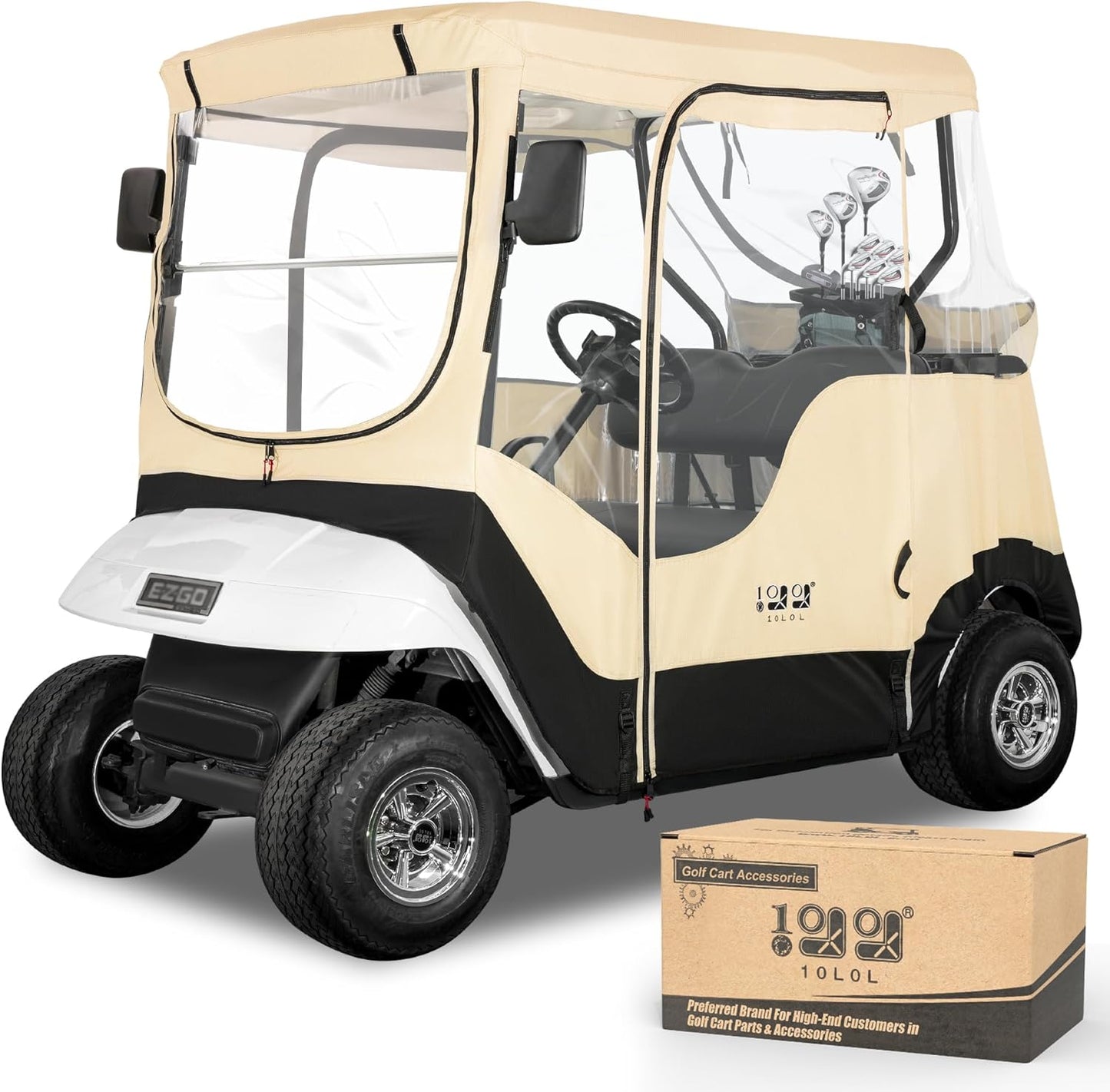 10L0L Golf Cart Enclosure for EZGO TXT RXV - Waterproof Cover