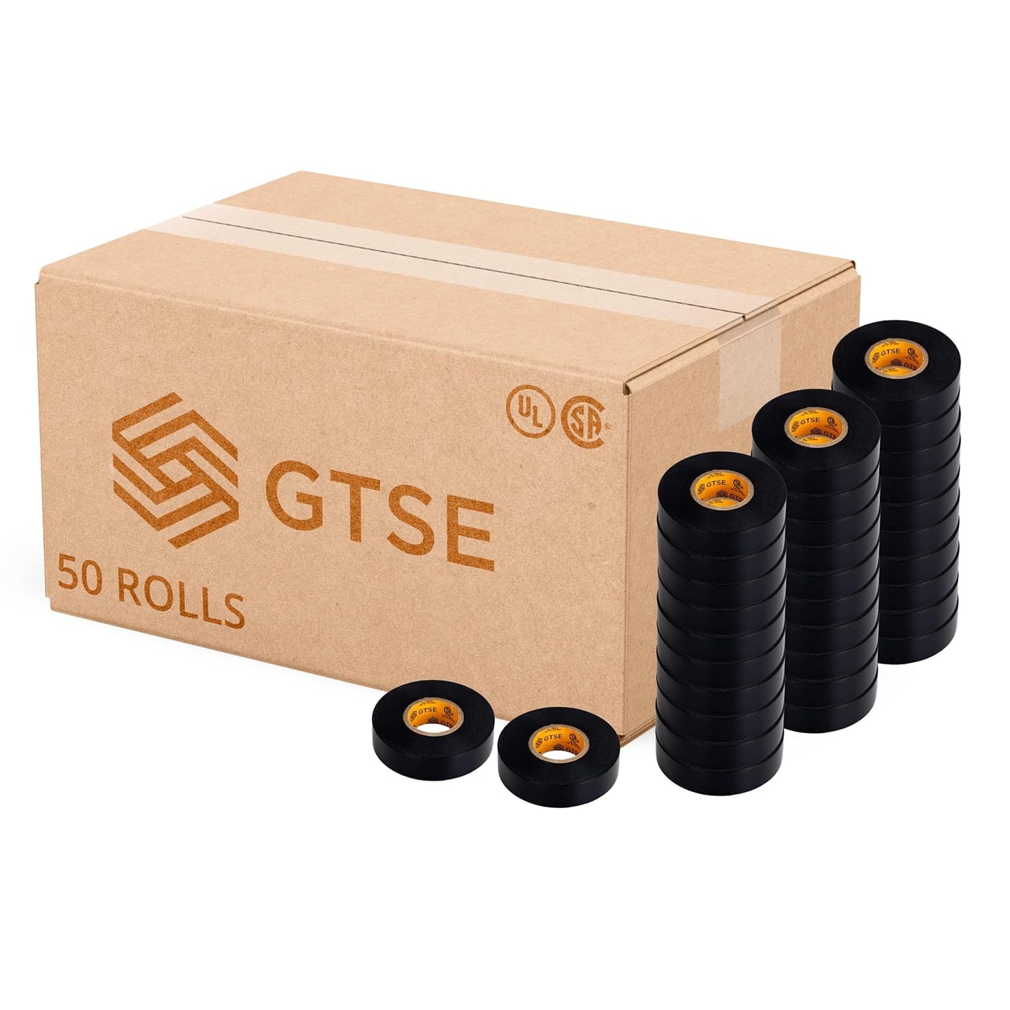 GTSE Black Electrical Tape - Industrial Grade Vinyl for Insulation