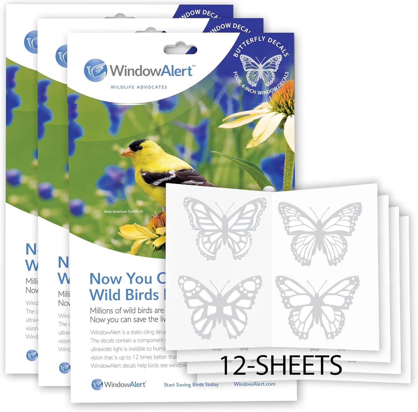 WindowAlert Butterfly Anti-Collision Decals for Bird Safety