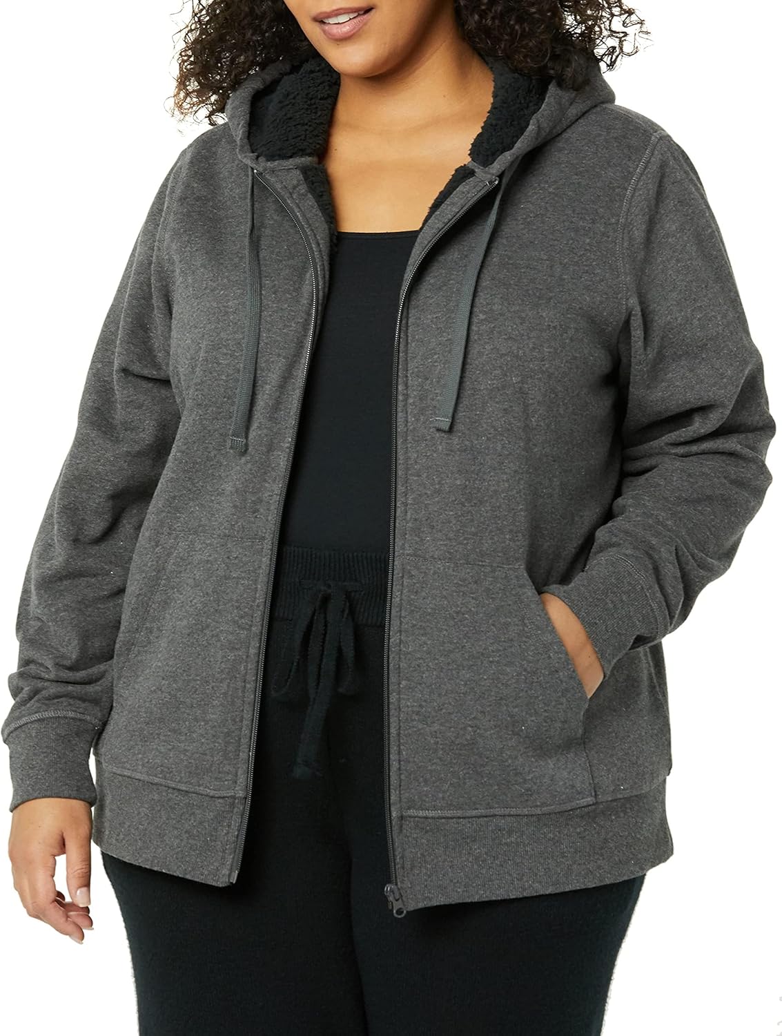 Cozy Plus Size Sherpa Jacket by Essentials