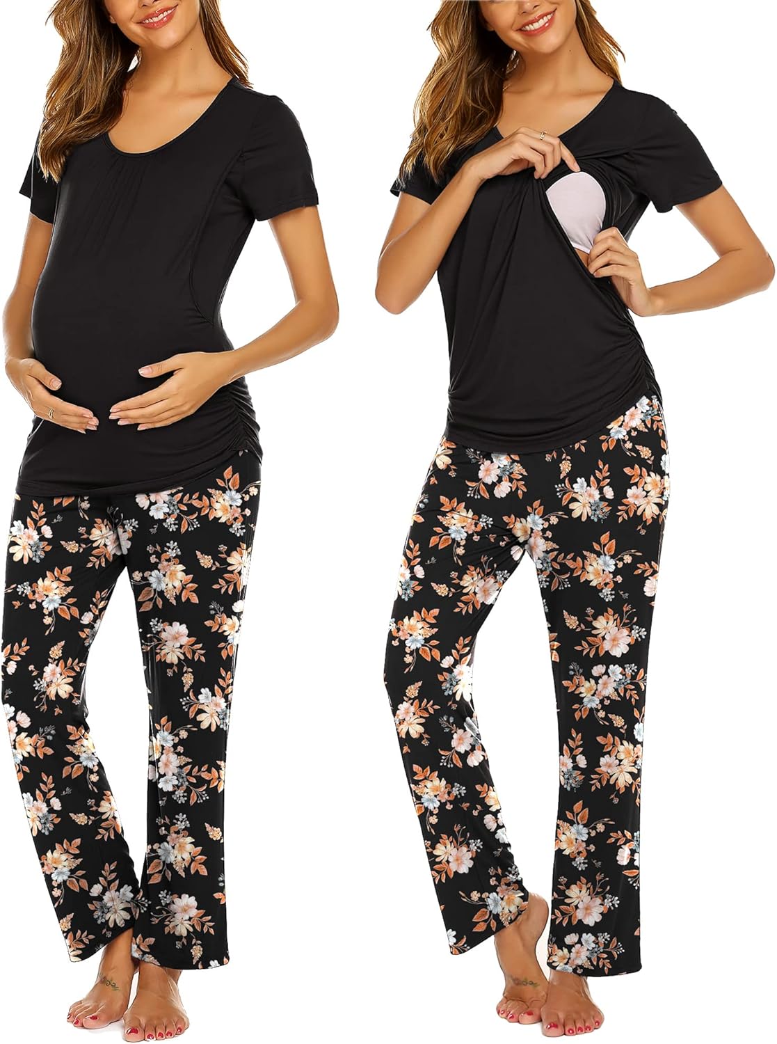 Ekouaer Womens Nursing Pajamas for Comfortable Breastfeeding