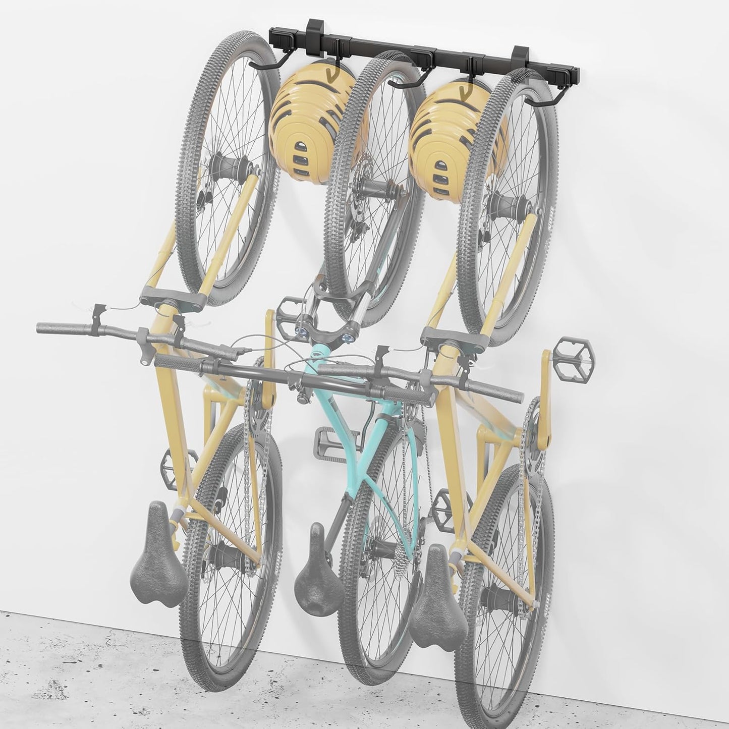 monTEK Enhanced Bike Storage Rack for 3 Bikes and 2 Helmets