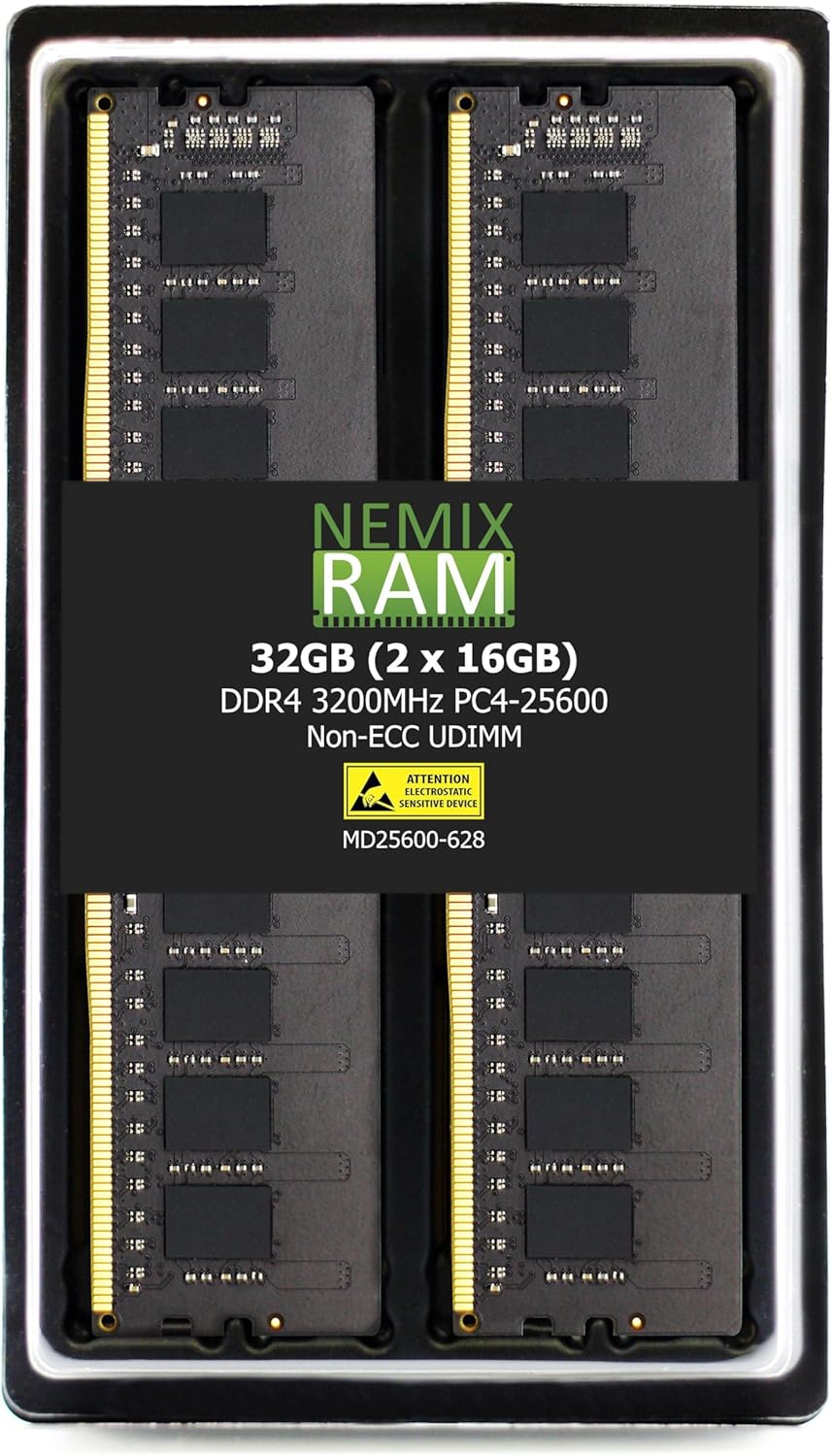 NEMIX RAM 32GB DDR4 3200MHZ Memory Kit for Enhanced Performance