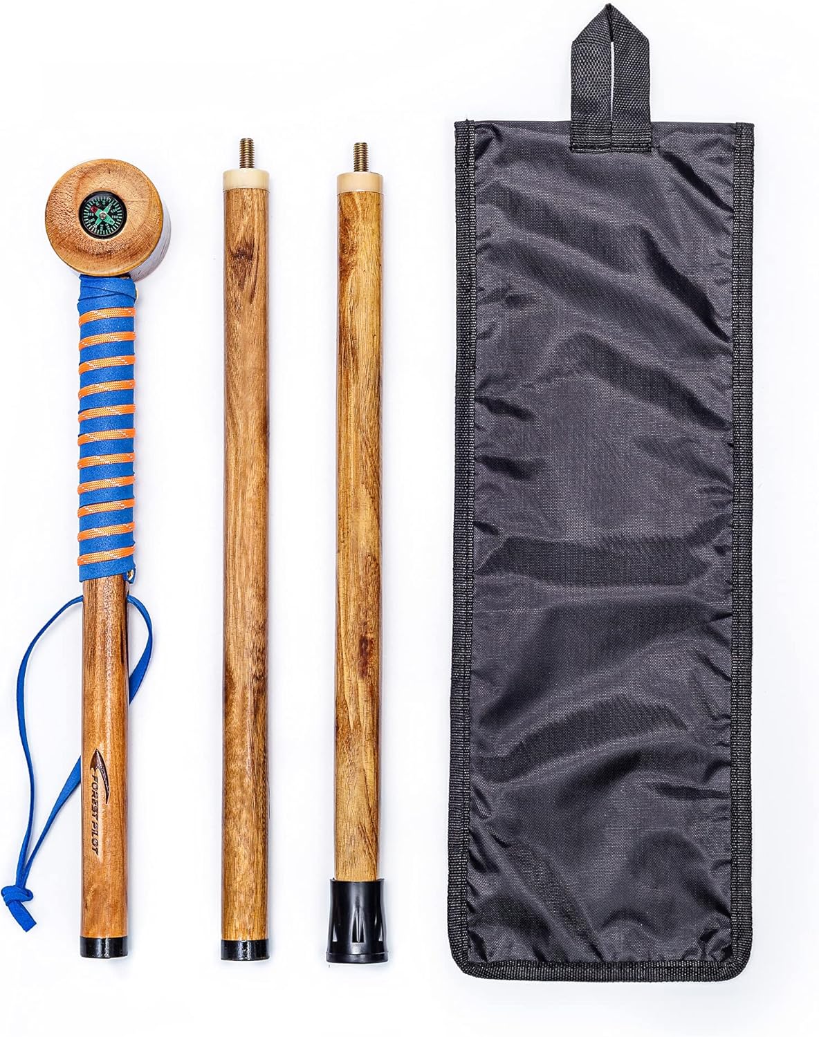 Forest Pilot: Detachable 3pc Hiking Stick with Compass